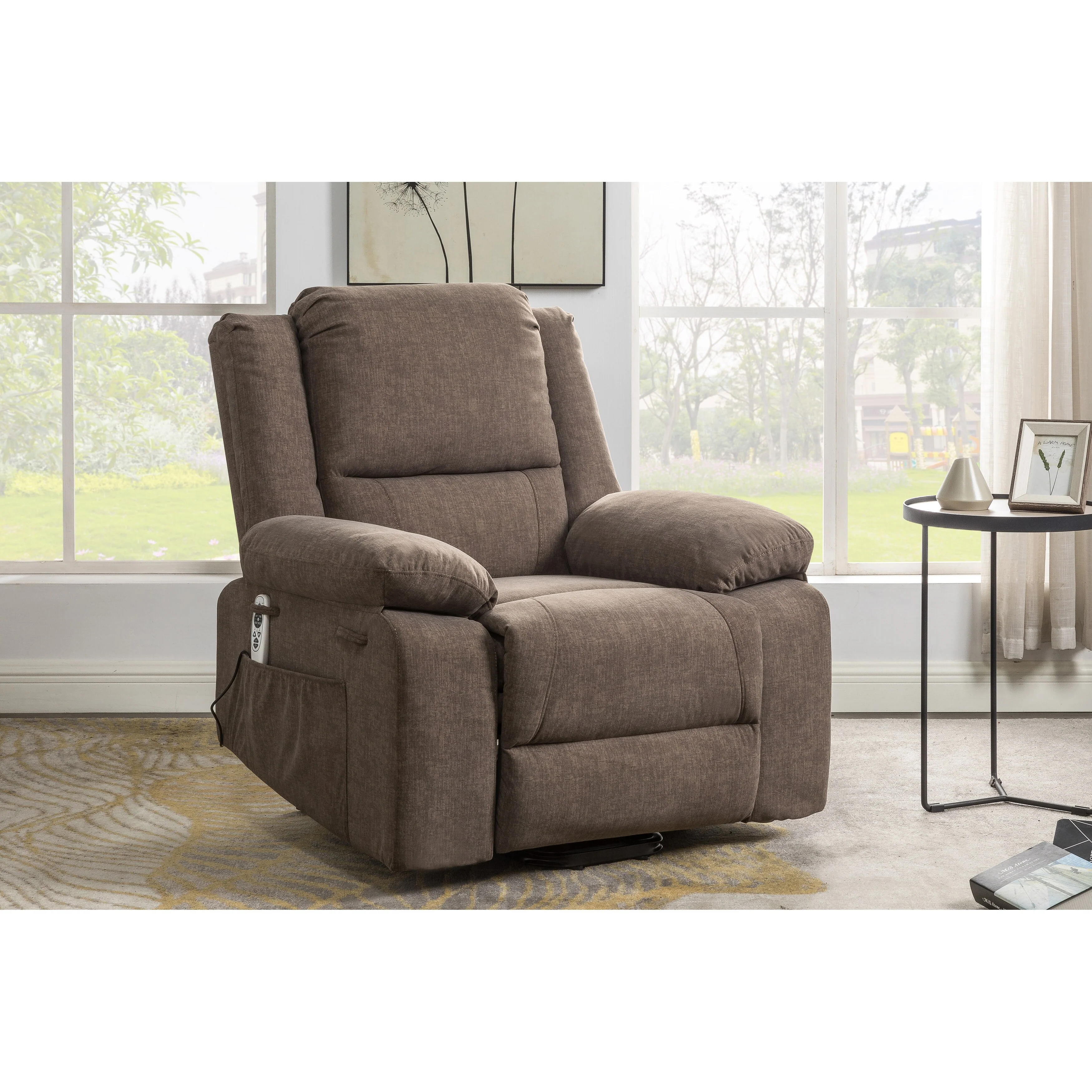 Reclining Lift Chair with Massage, Heating & Remote Control Pockets