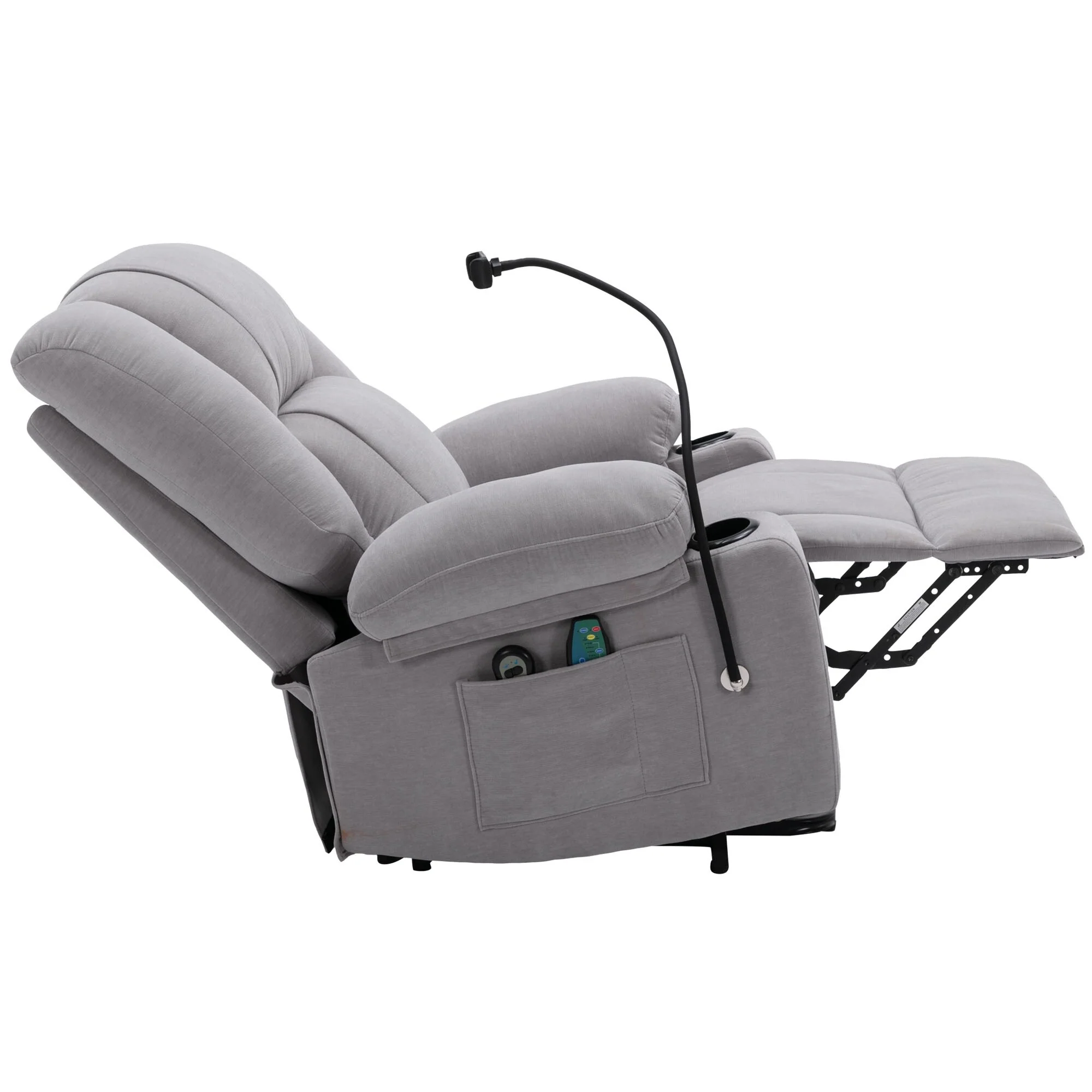 Electric Lift Recliner Chair with Massage, Heating, Cup Holders & 360�� Swivel Phone Holder, Adjustable Recline Options