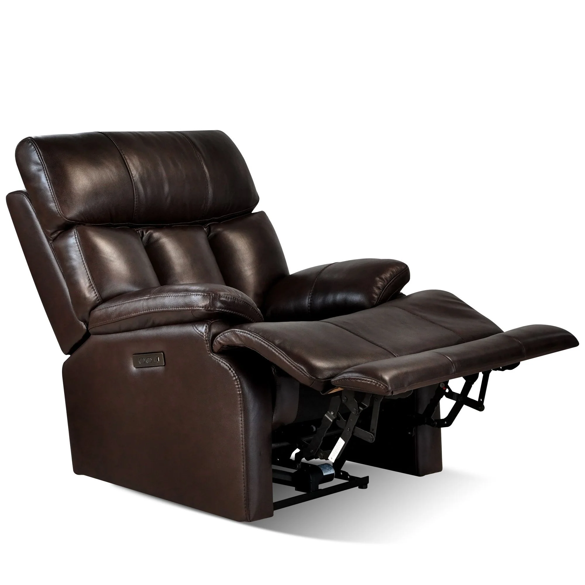 Top Grain Leather Power Recliner Chair Adjustable Headrest Extendable Footrest Zero Gravity Recliner