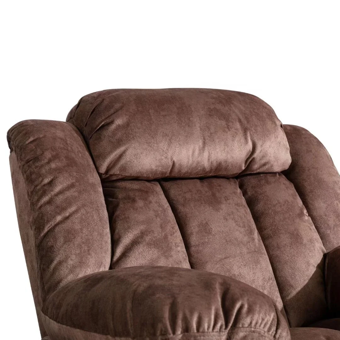 Soft Fabric Overstuff Manual Recliner with Massager and Heat