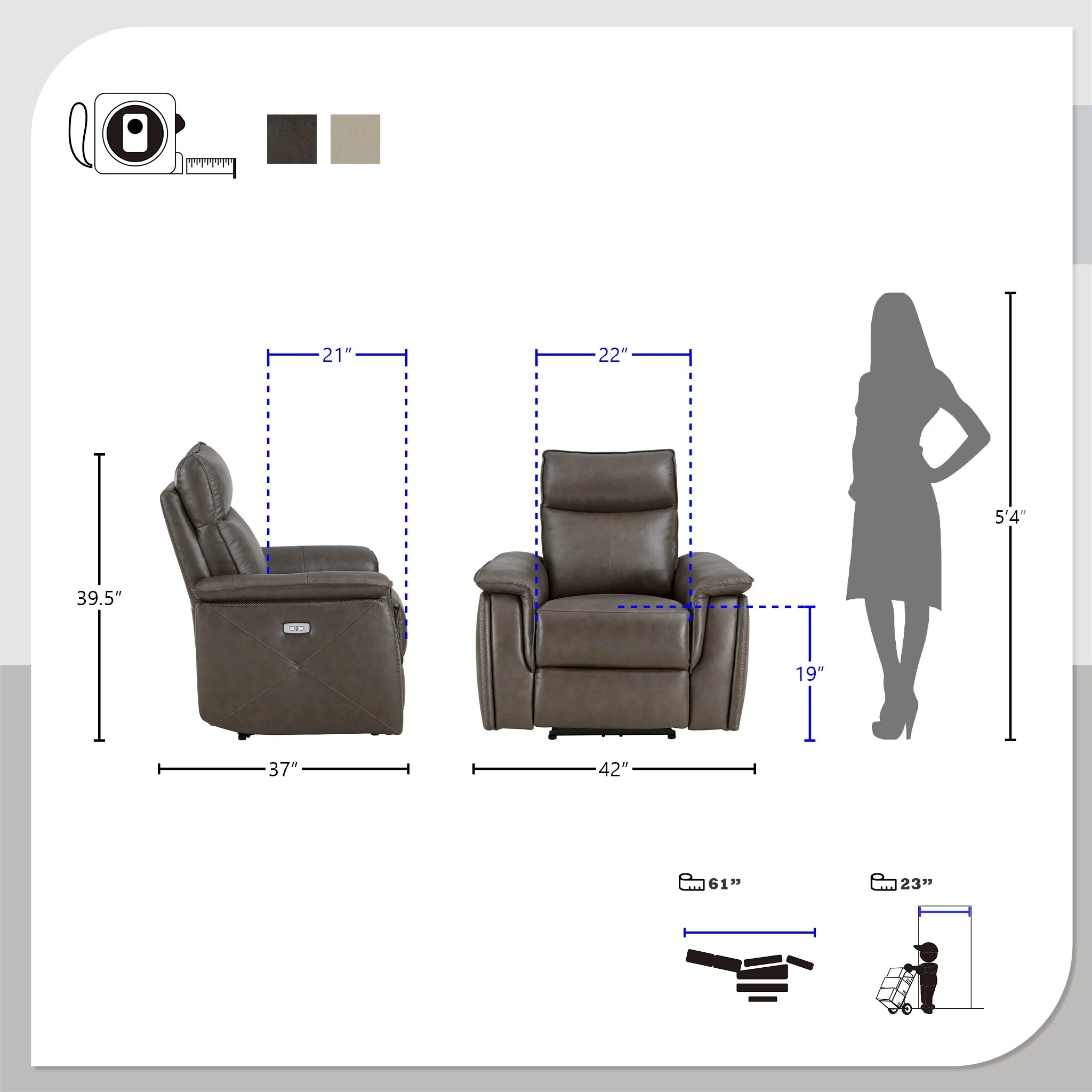Blythe Leather Match Power Reclining Chair