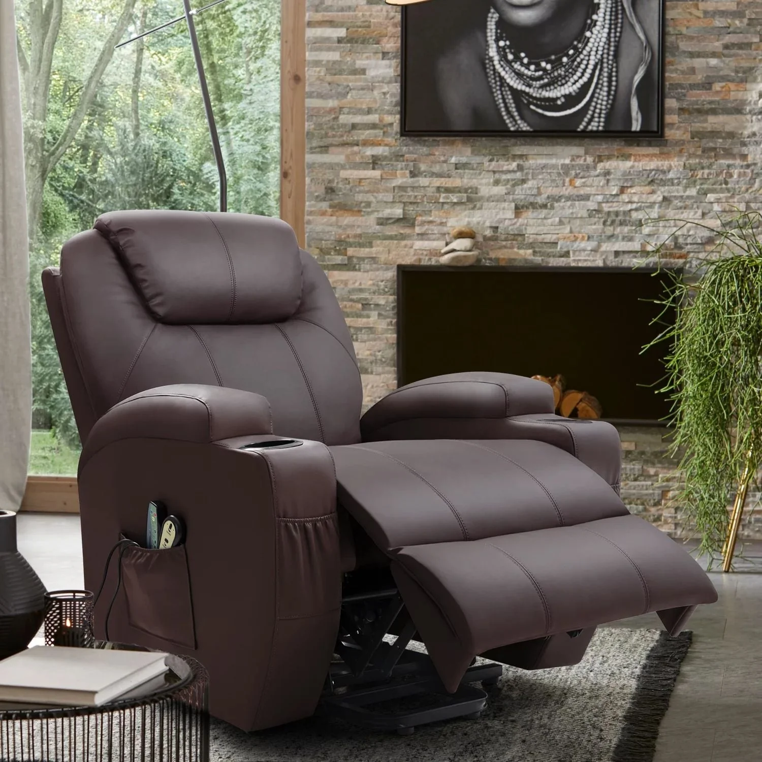 Homall Faux Leather Power Lift Recliner Chair with Massage