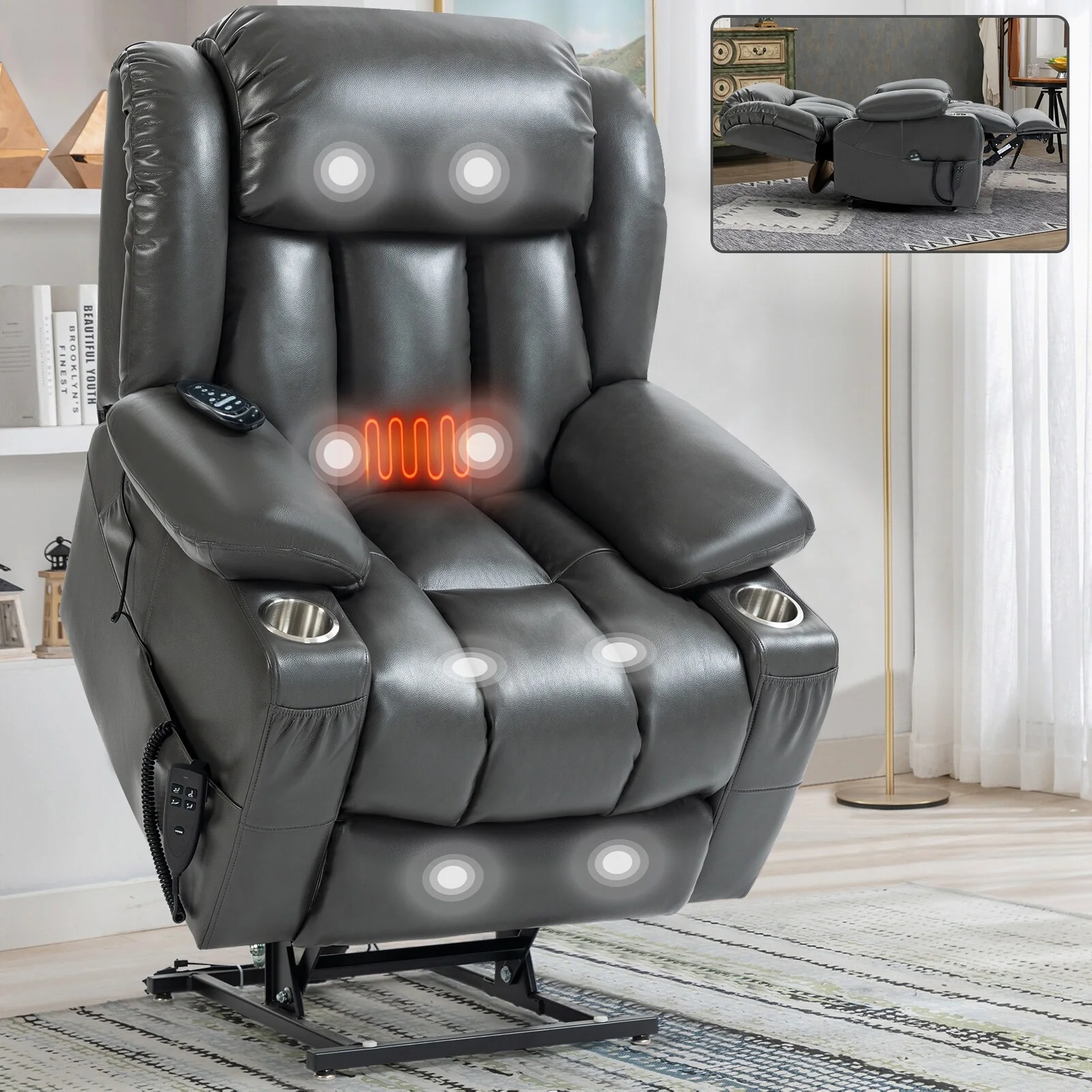 Leatheraire Power Lift Recliner Chair