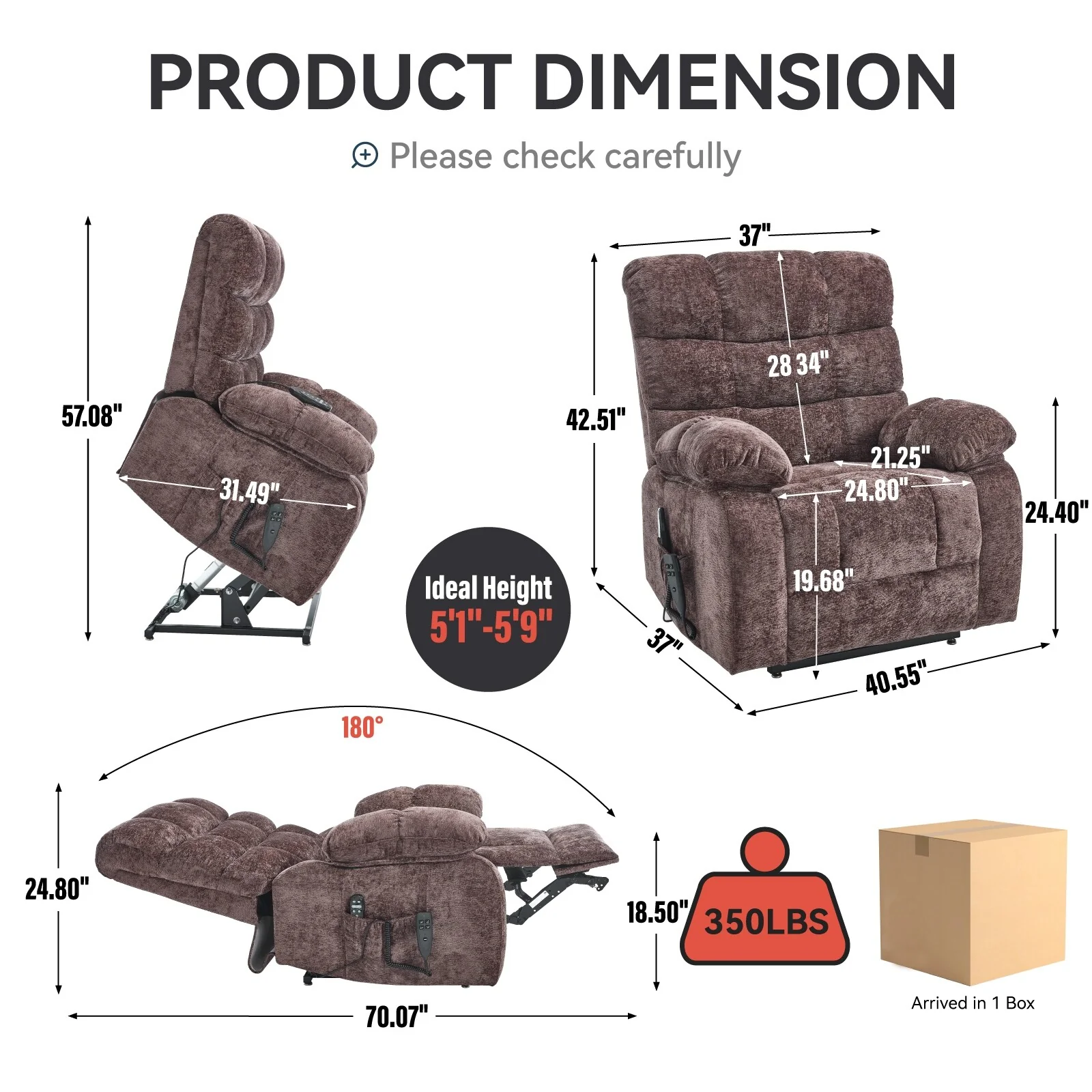 Electric Power Lift Recliners with Power-Remote