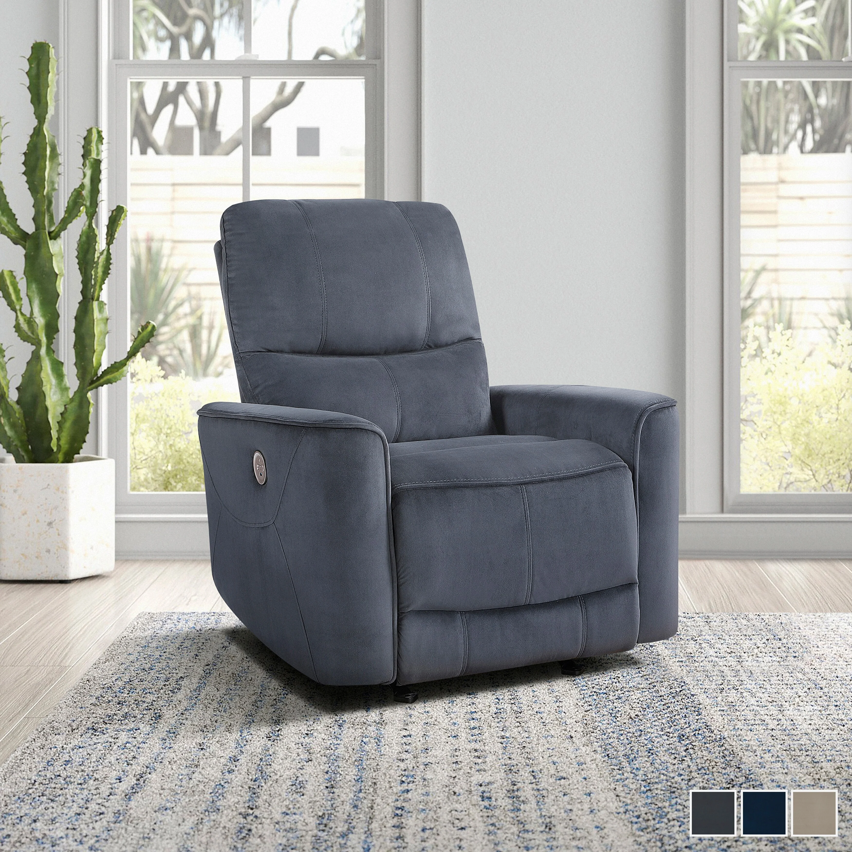 Ripon Velvet Power Rocker Reclining Chair