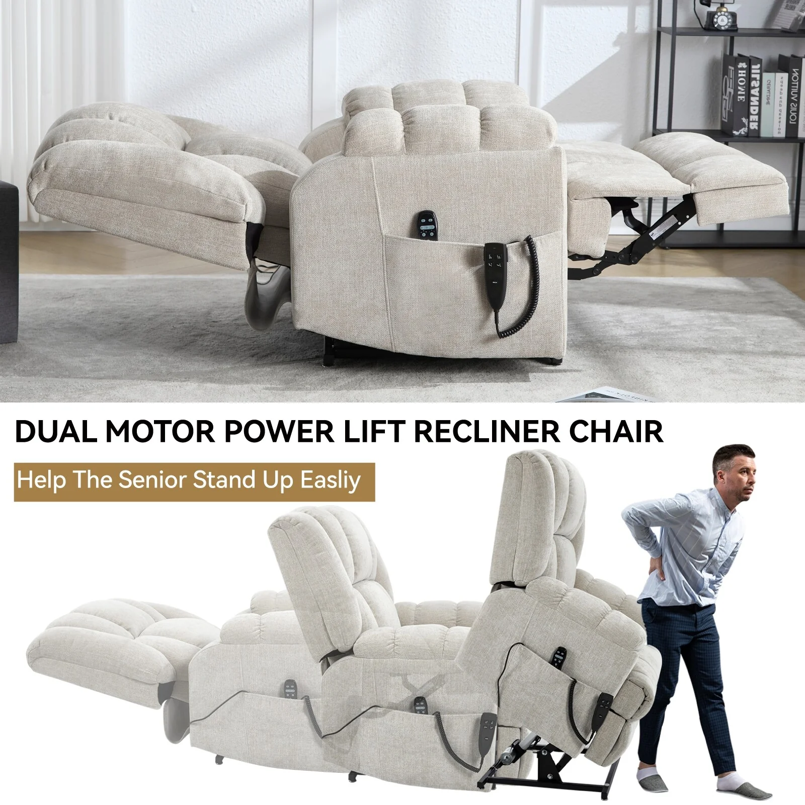 Electric Power Lift Recliners with Power-Remote