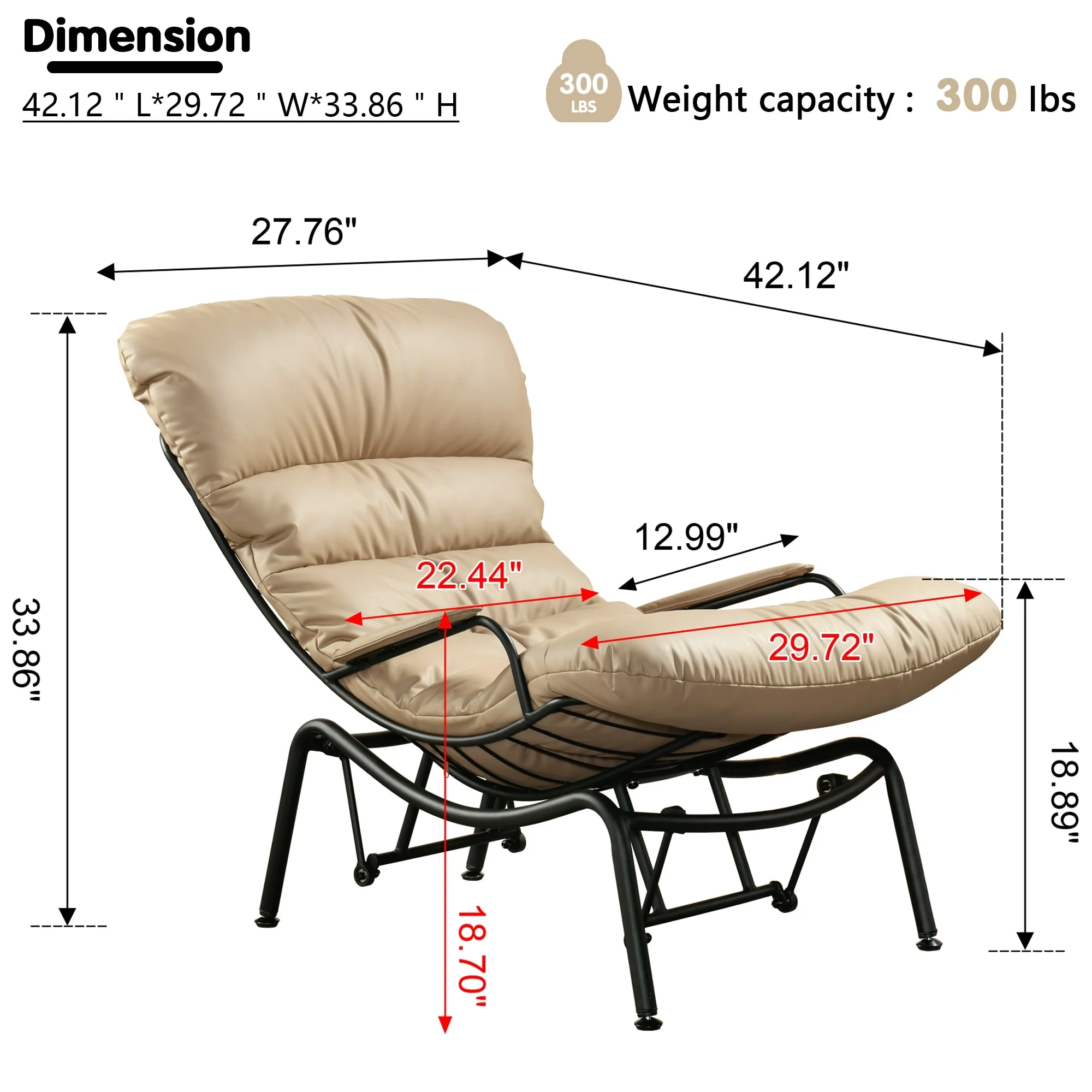 OVIOS Living Room Accent Chair Rocking Recliner Chair with Ottoman