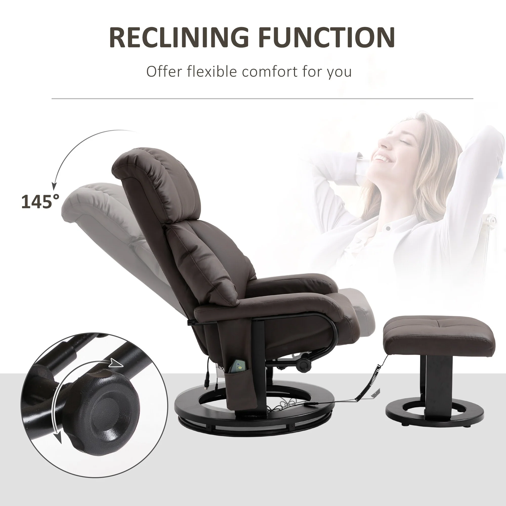Massage Recliner Chair with Ottoman