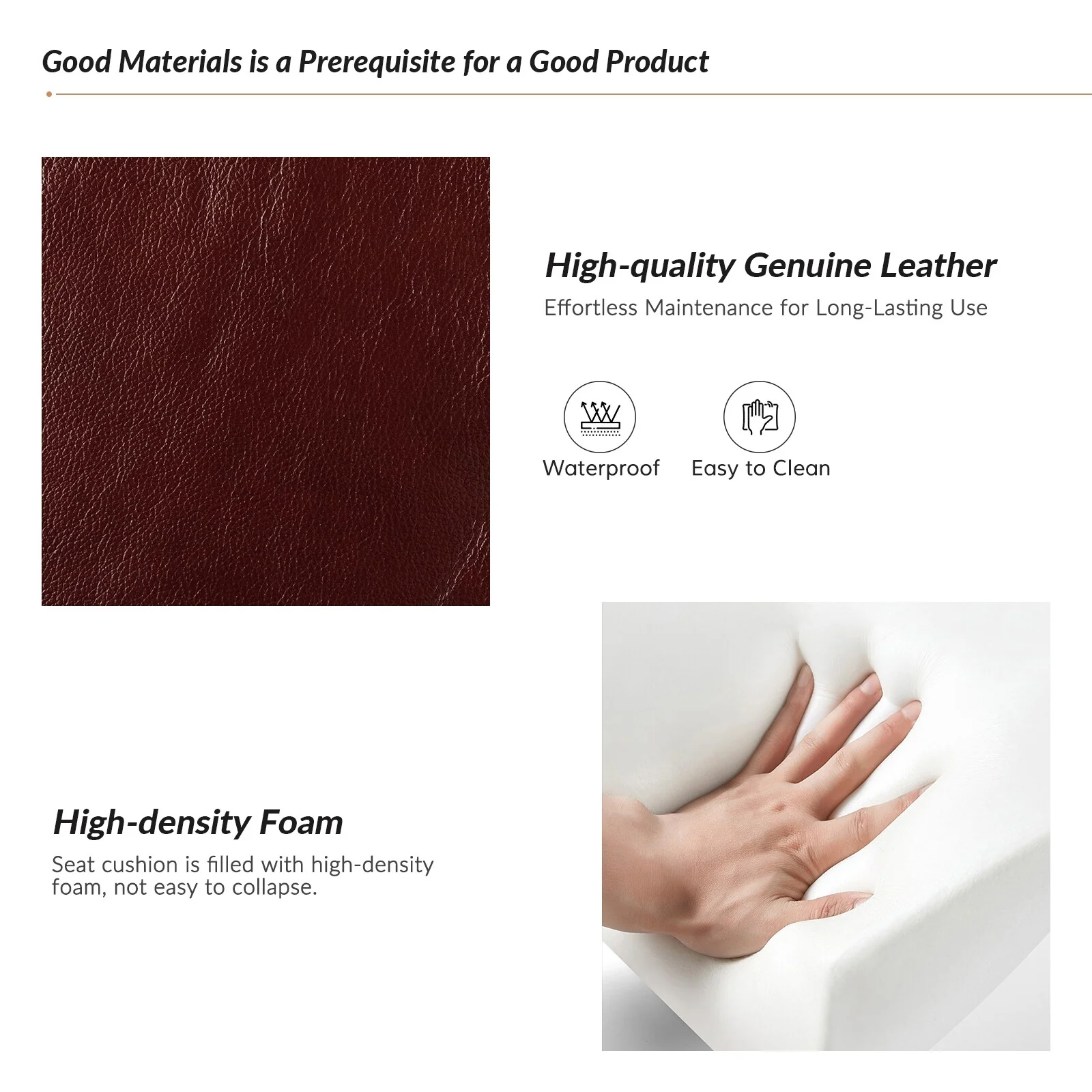 Fiacro 30.31Wide Modern Genuine Leather Wingback Swivel Rocker Recliner with Nailhead Trims