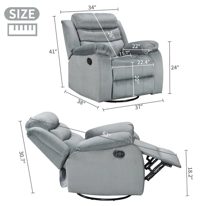 Rocking Swivel Recliner Chair Home Theater Seat Living Room Chairs