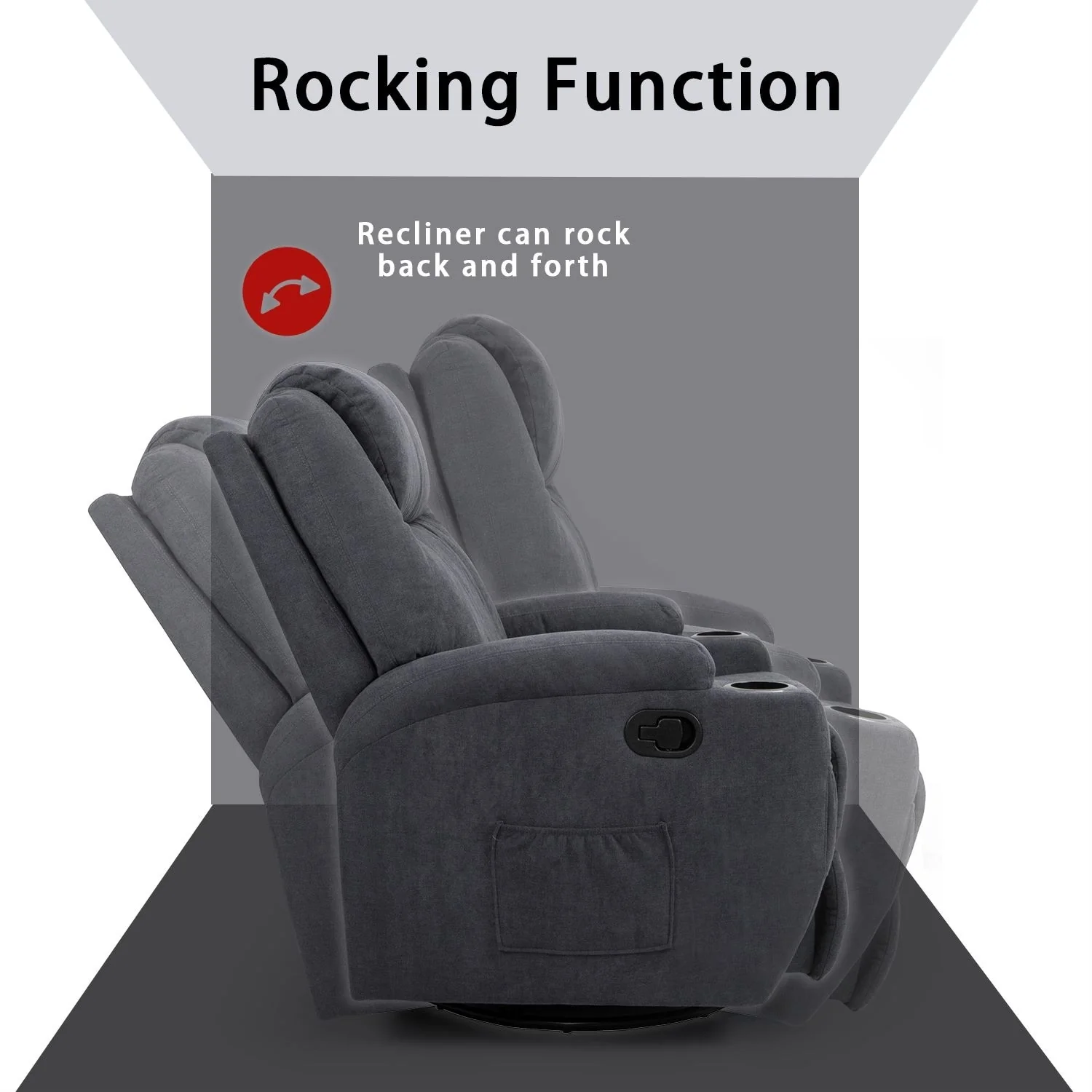 Homall Massage Recliner Chair Swivel Fabric Living Room Sofa