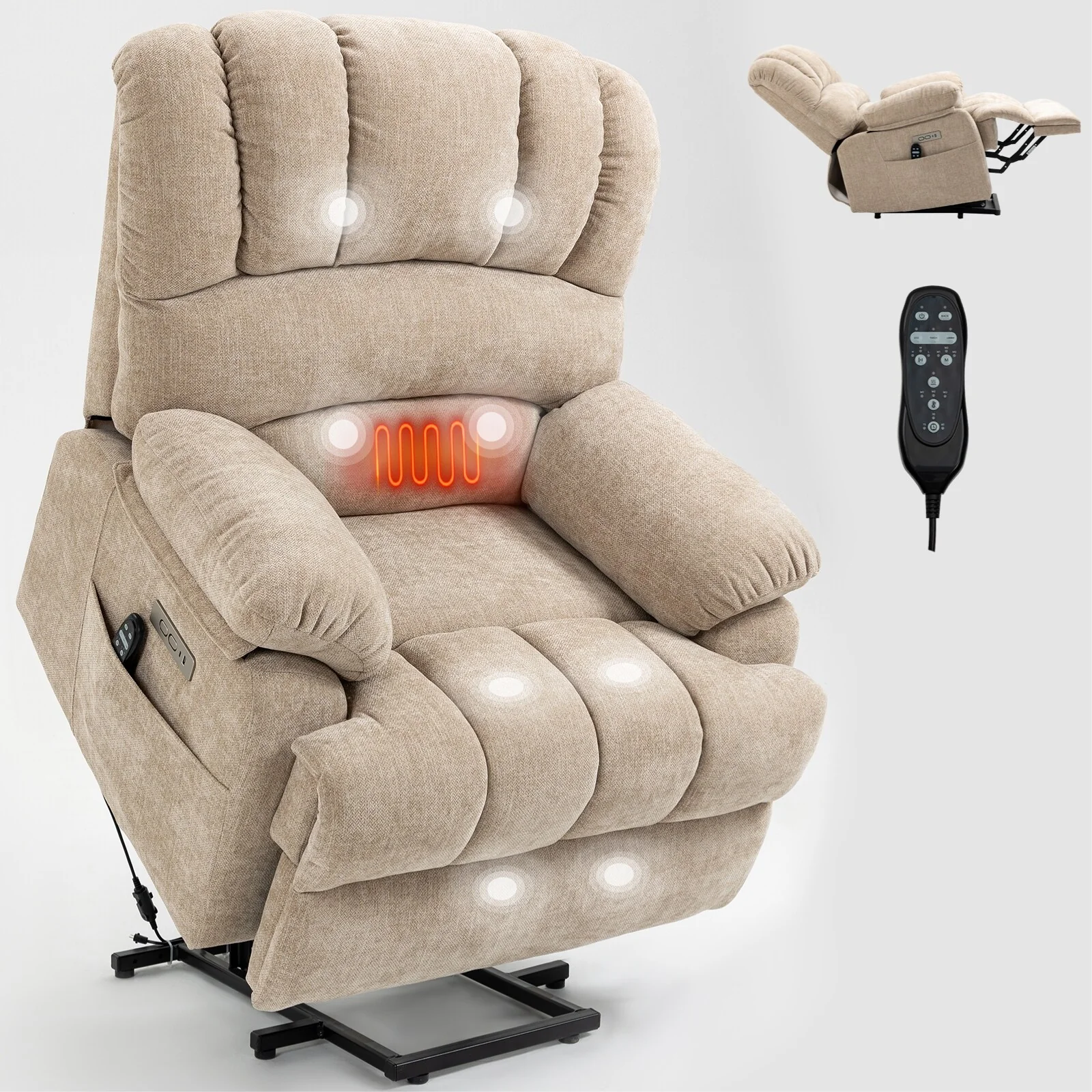 Chenille Power Lift Recliner Chair