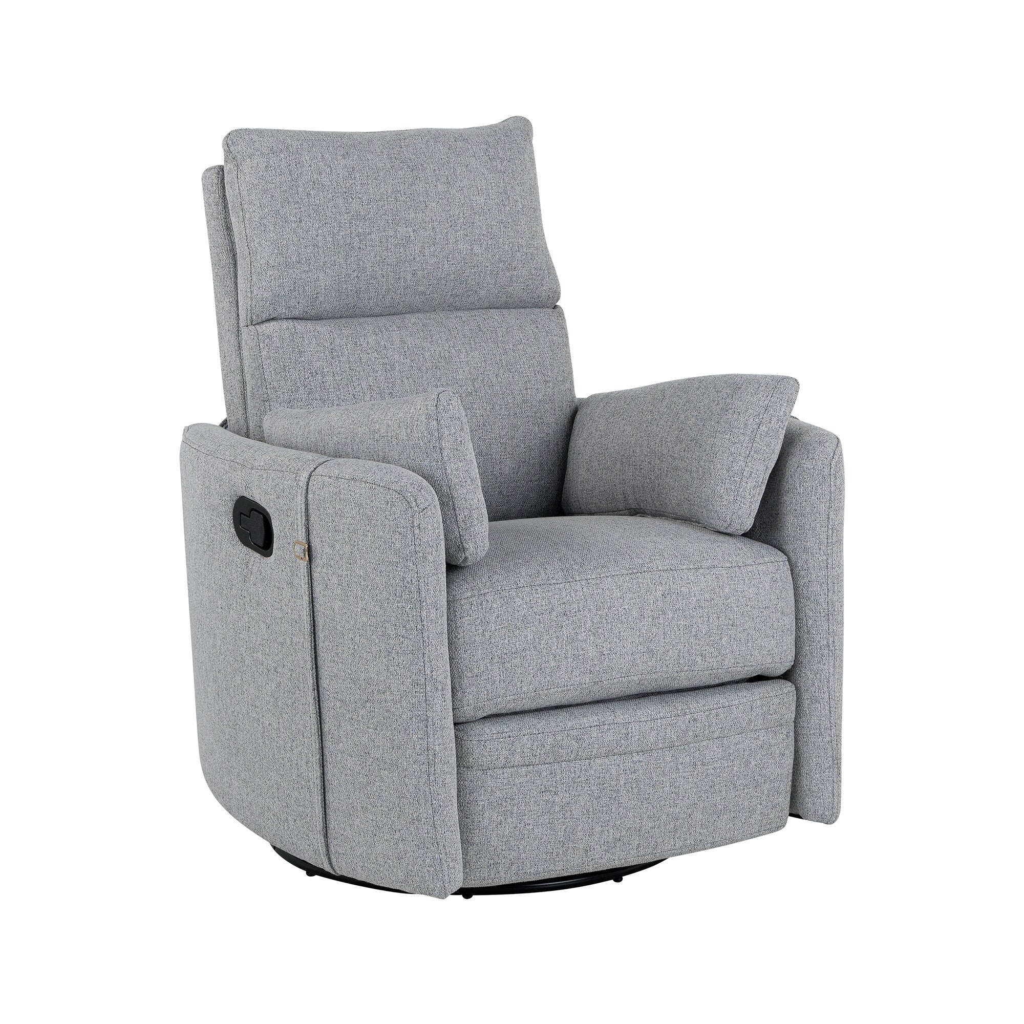 360�� Swivel Manual Recliner with Rocking & Adjustable Back