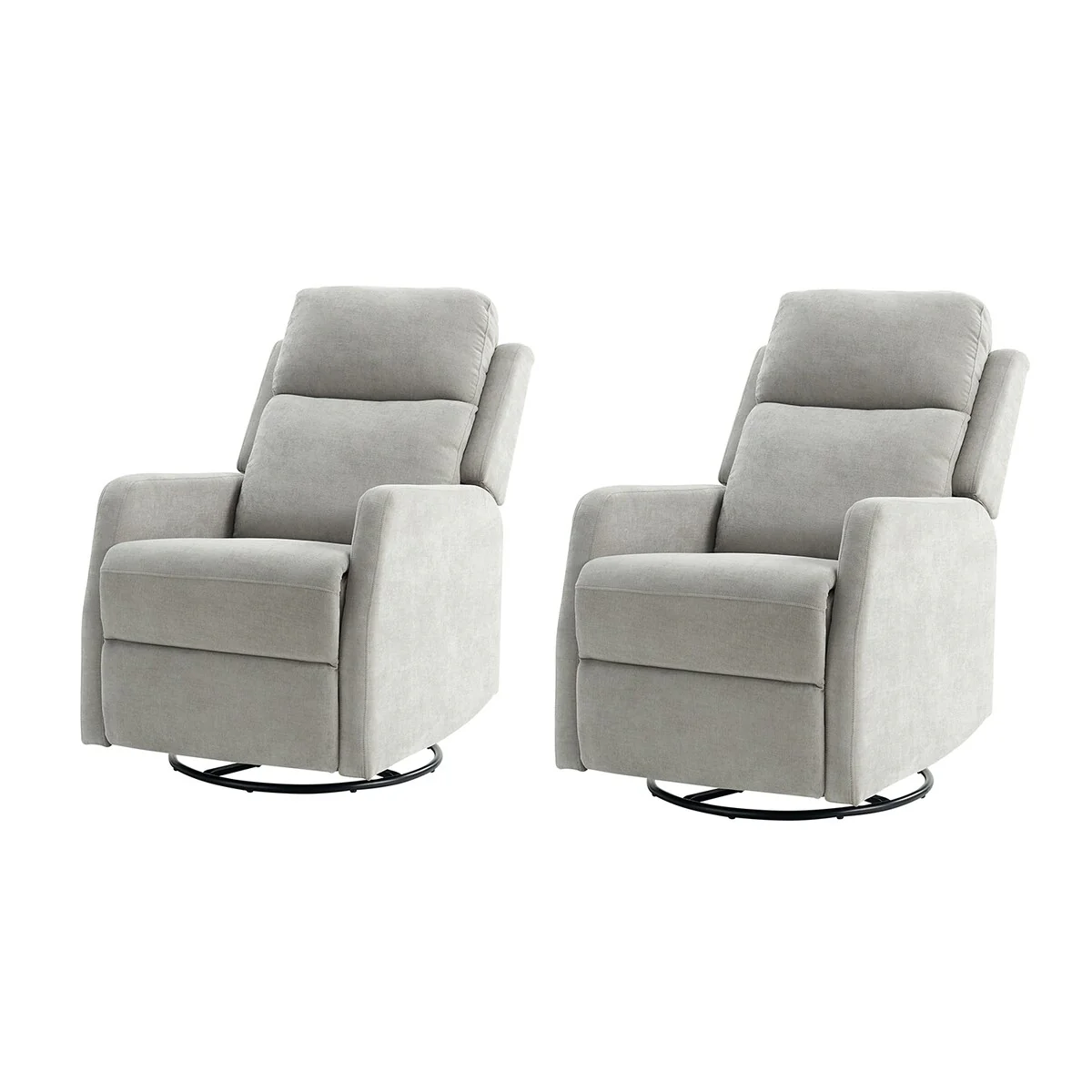 Julian Modern Swivel Rocker Manual Recliner Set of 2 by HULALA HOME