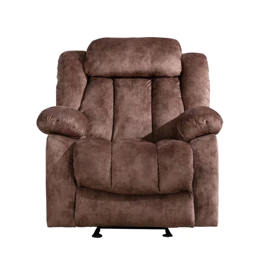 Soft Fabric Overstuff Manual Recliner with Massager and Heat