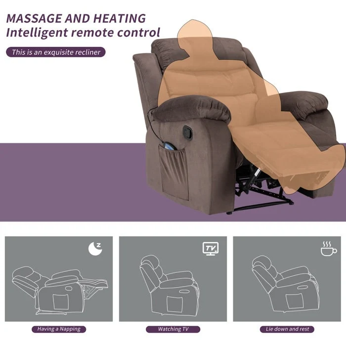 Cushioned Massage Chair with Heating Function