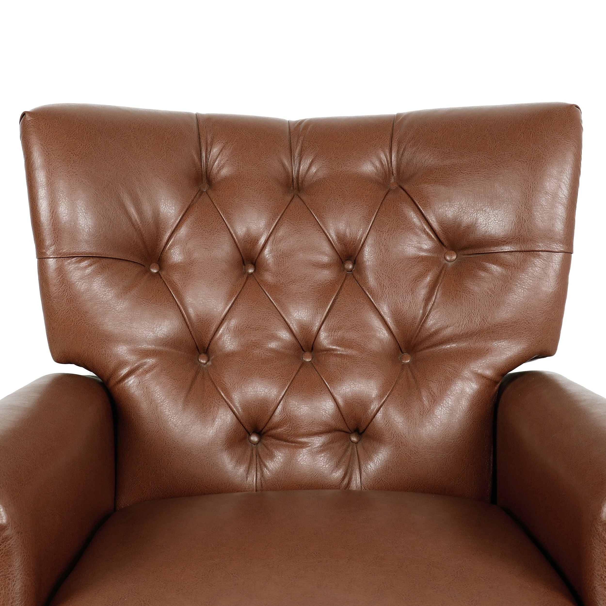 Button?Tufted Push?Back Recliner Chair with Nailhead & Rolled Arms