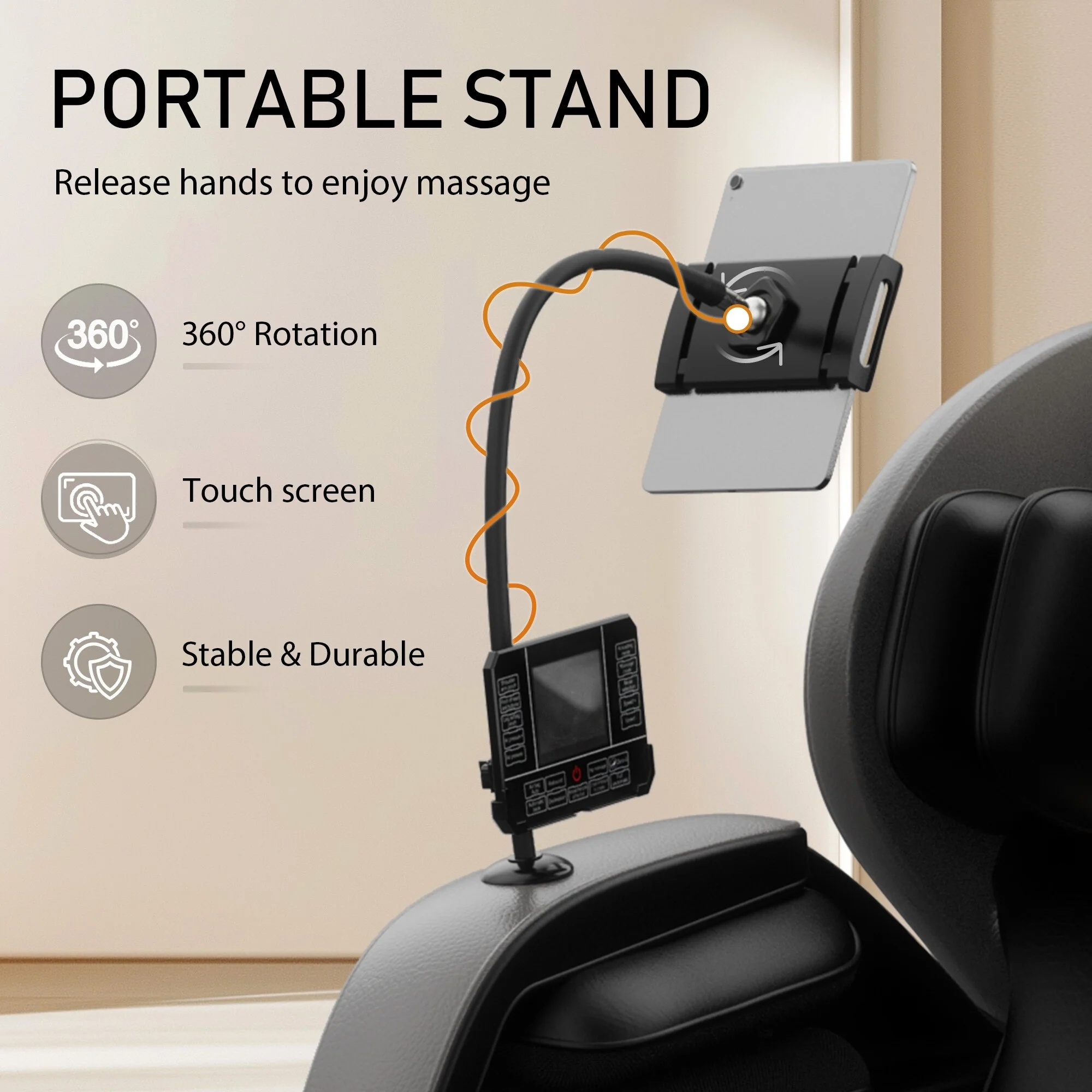 PU Leather Zero?Gravity Massage Chair with Foot Roller & Bluetooth