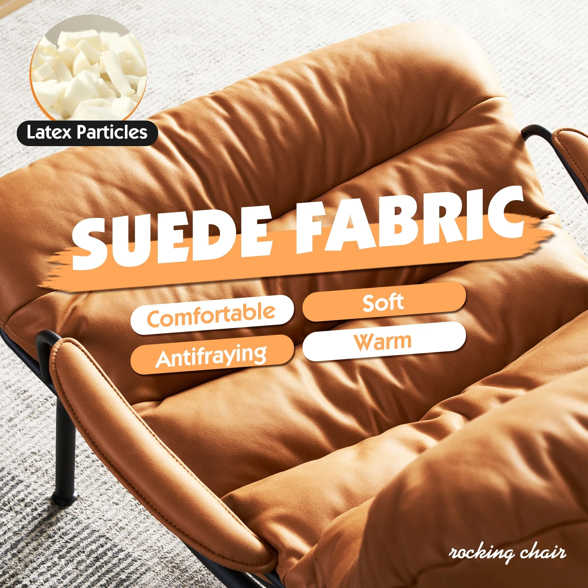 OVIOS Living Room Accent Chair Rocking Recliner Chair with Ottoman