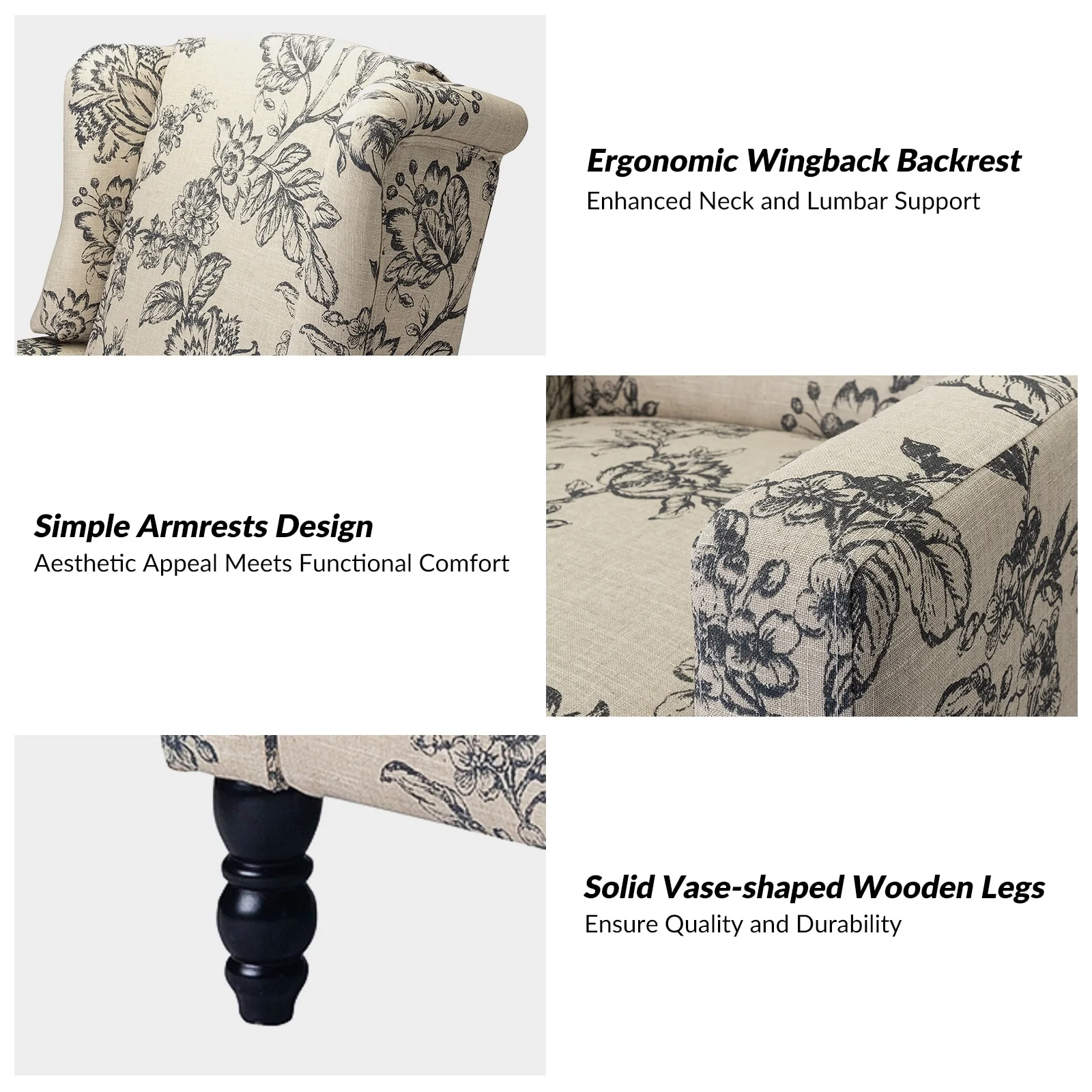 Damaris Mid-Century Modern Manual Pushback Recliner with Wingback Design Set of 2 by HULALA HOME