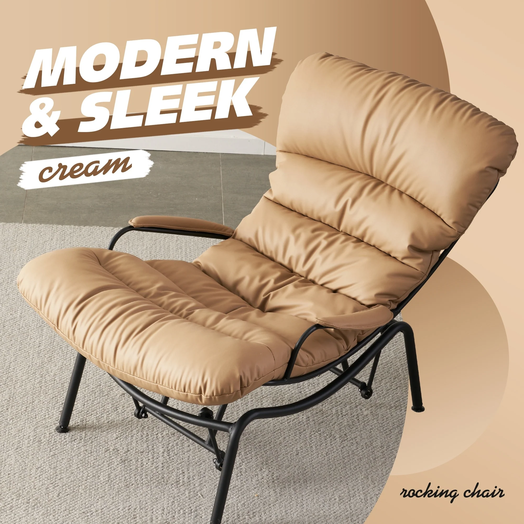 OVIOS Living Room Accent Chair Rocking Recliner Chair with Ottoman