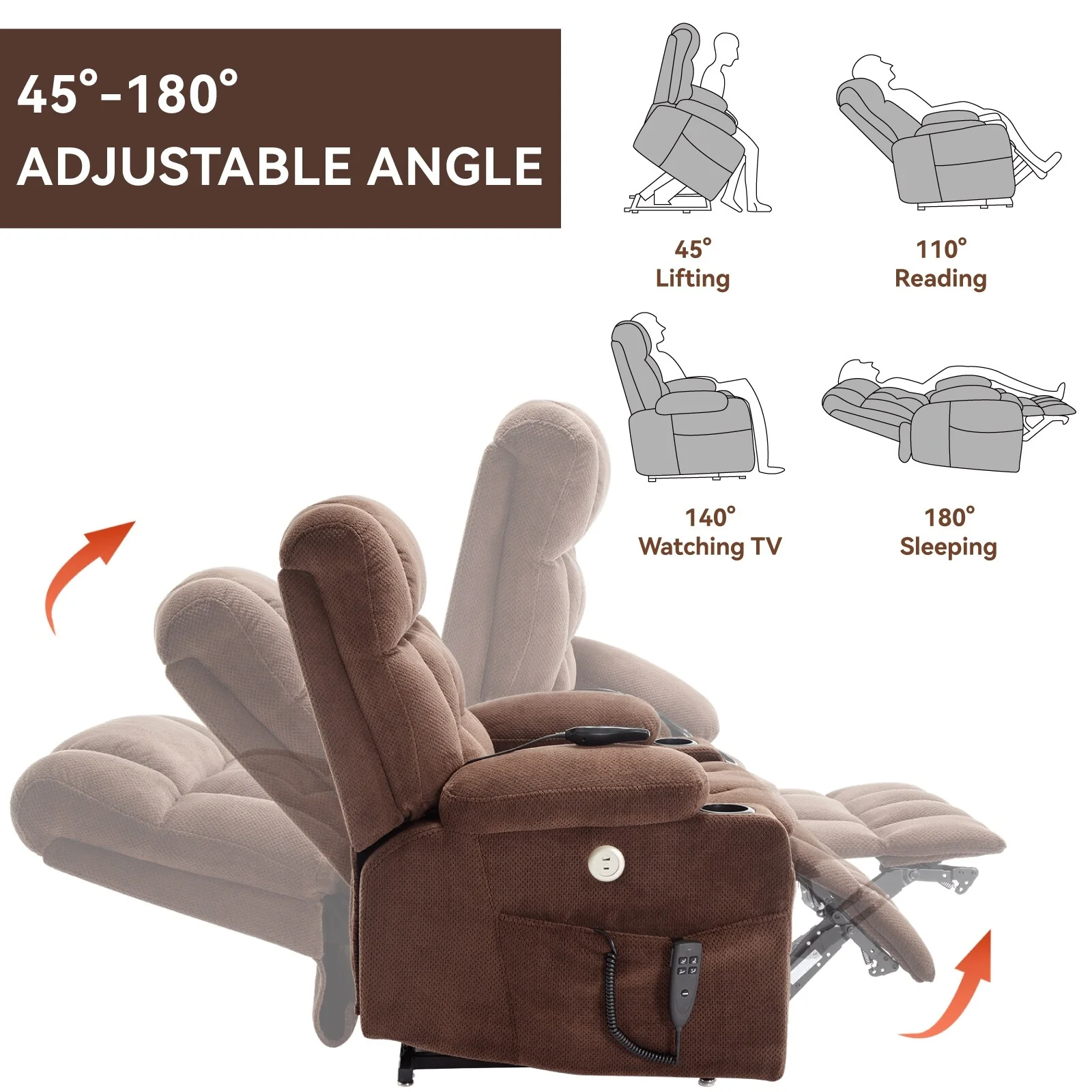 Chenille Power Lift Recliner Chair