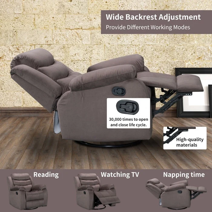 Rocking Swivel Recliner Chair Home Theater Seat Living Room Chairs