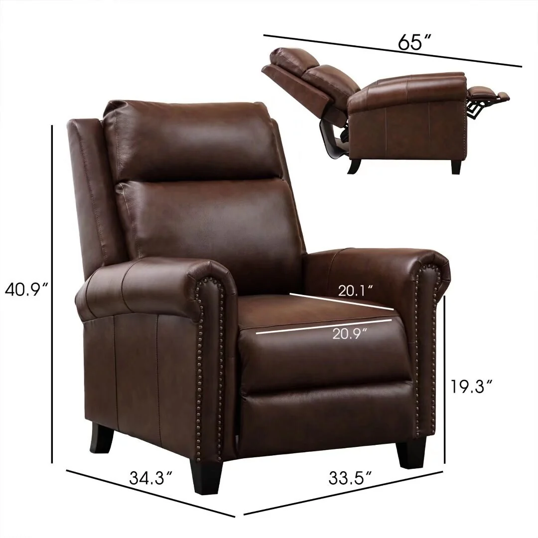 Ebello Genuine Leather Pushback Club Recliner Chair