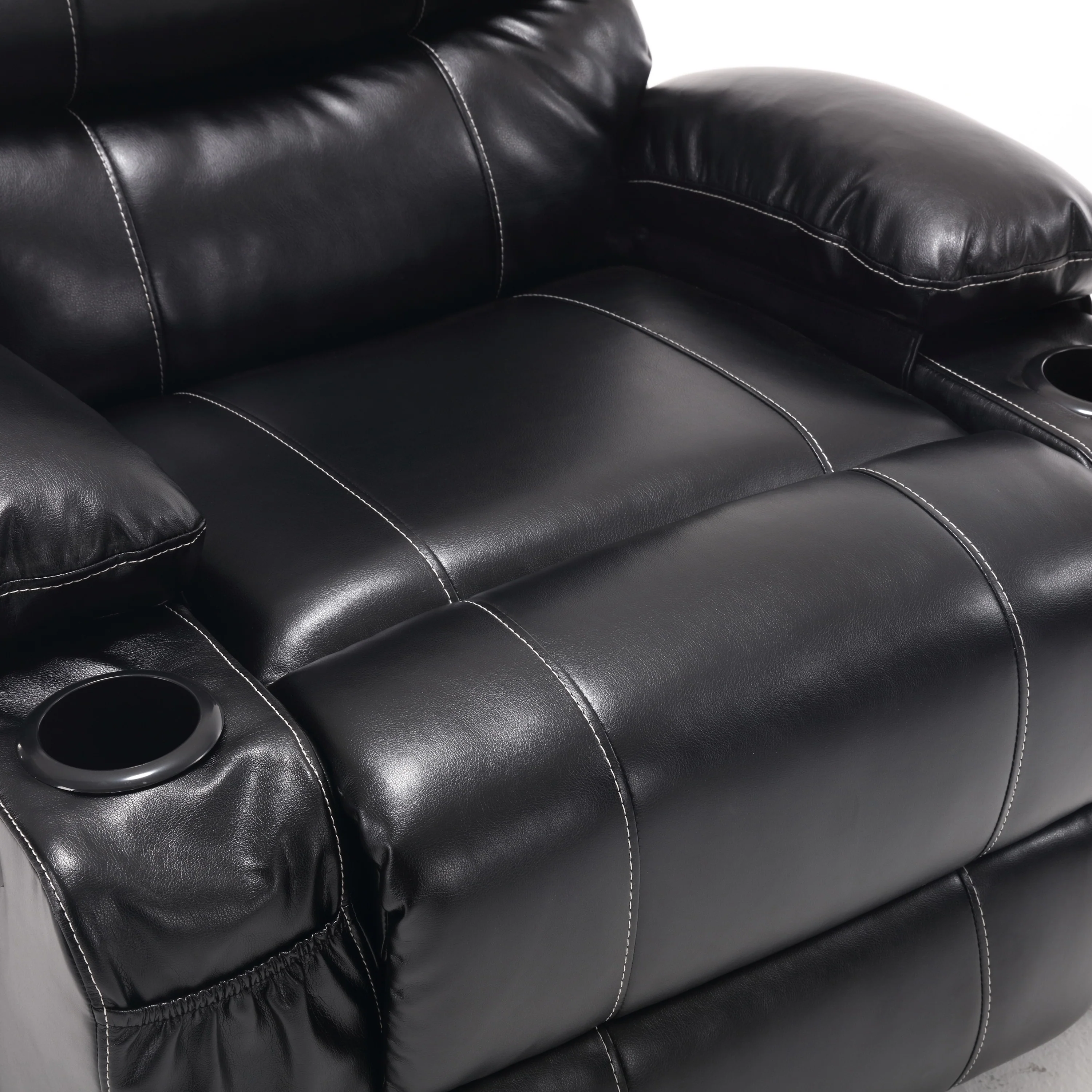 PU Leather Power Lift Recliner with Massage, Heating & Cup Holders