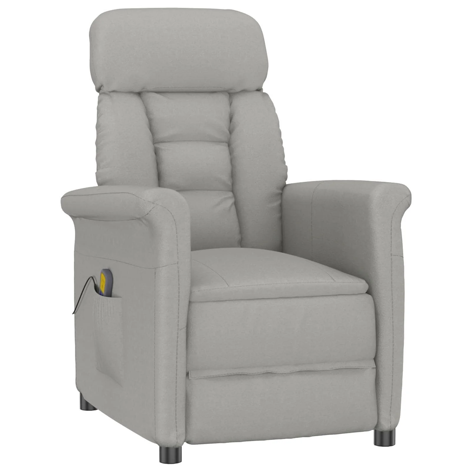 vidaXL Massage Chair Dark Grey/Light Grey/Cream Microfibre Fabric