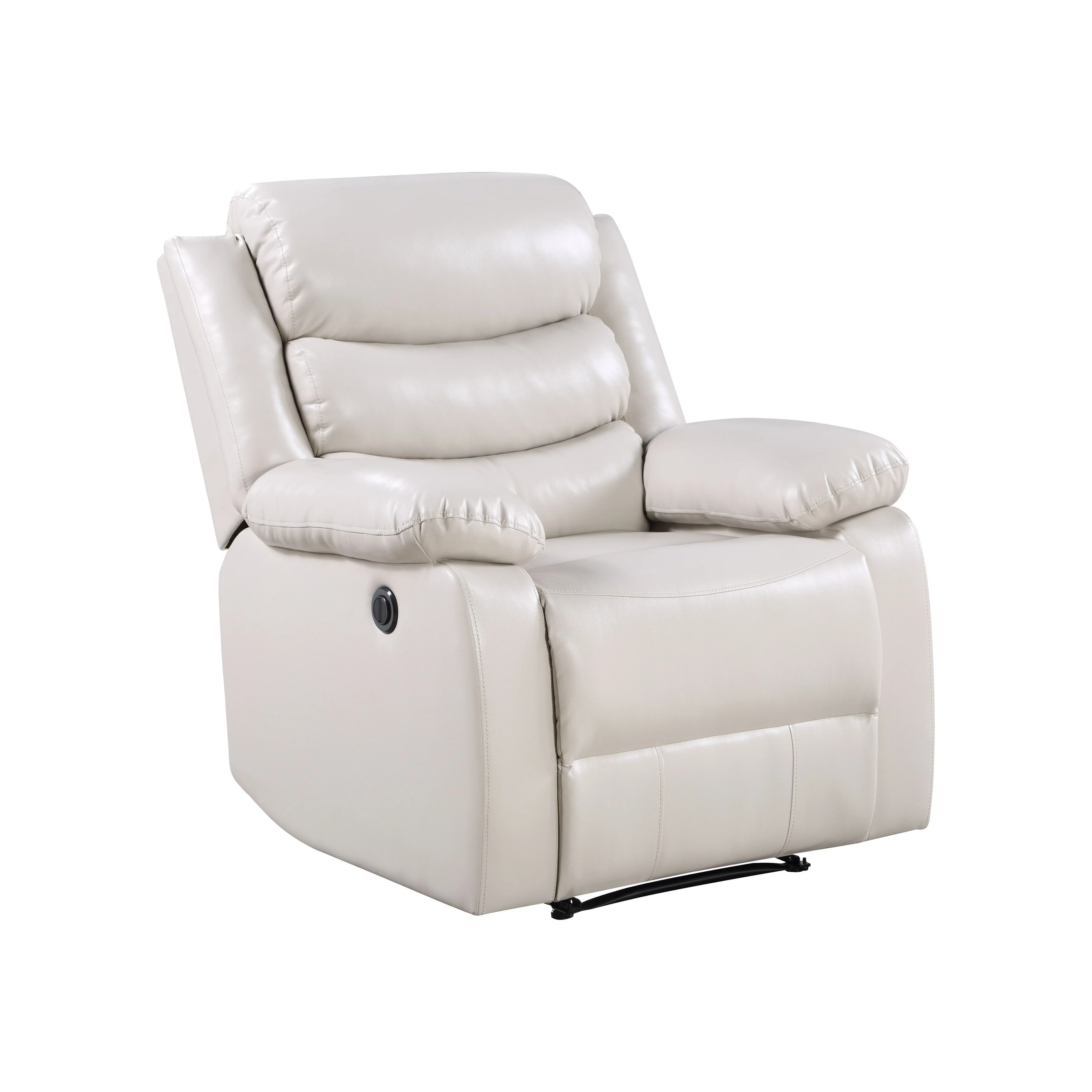 Beige Synthetic Leather Power Motion Recliner