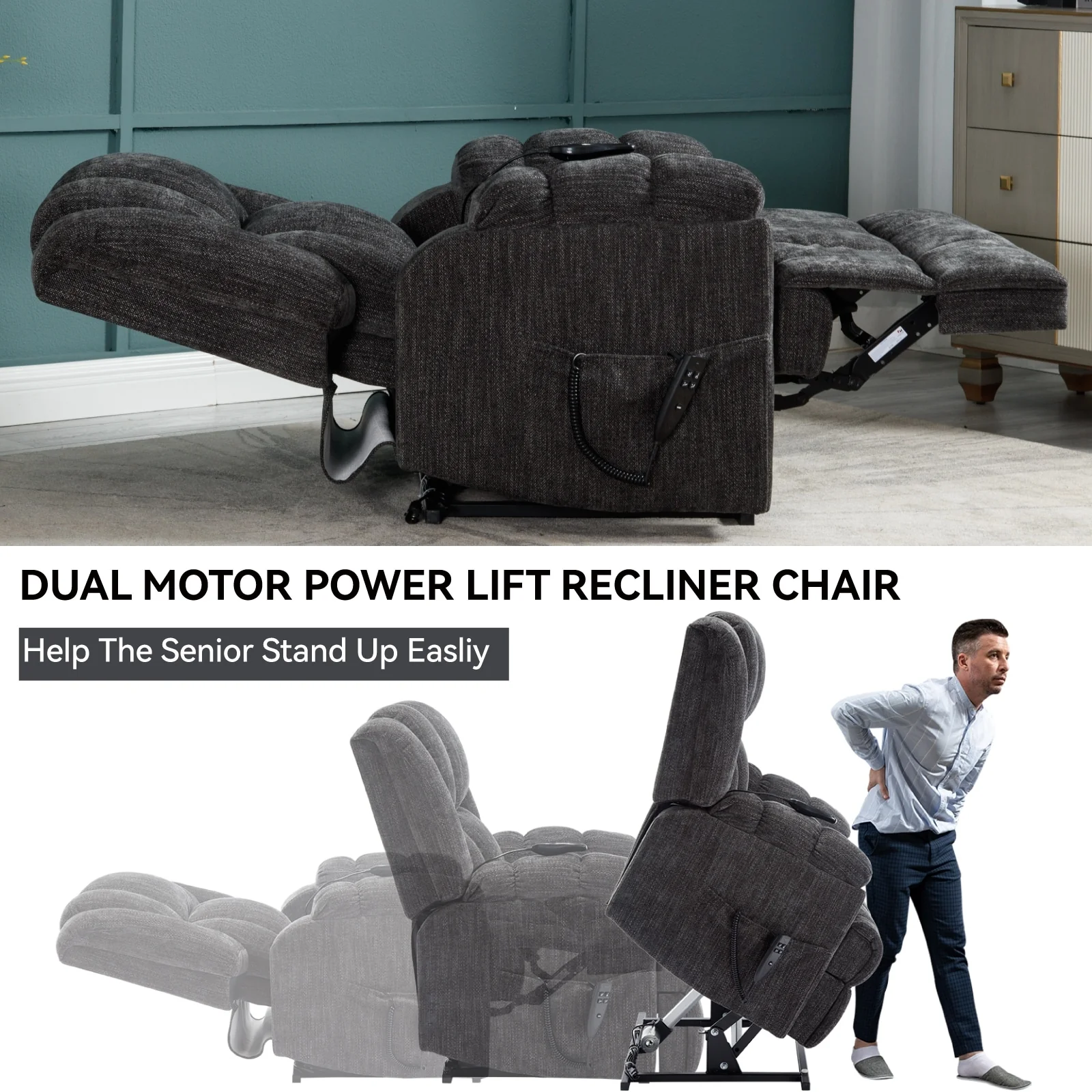 Electric Power Lift Recliners with Power-Remote