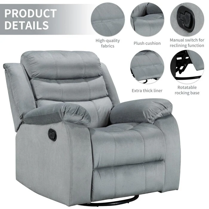 Rocking Swivel Recliner Chair Home Theater Seat Living Room Chairs