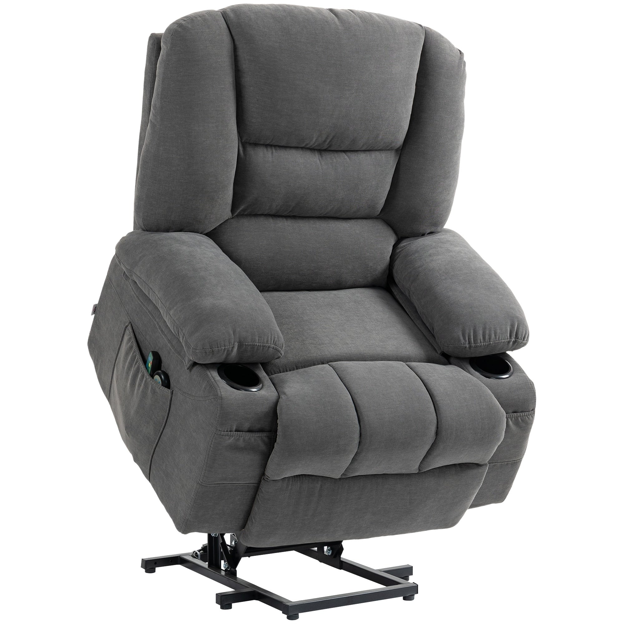Power Lift Recliner Chair with Vibration Massage, Heating, Remote Control, Quick Assembly, and Side Pockets