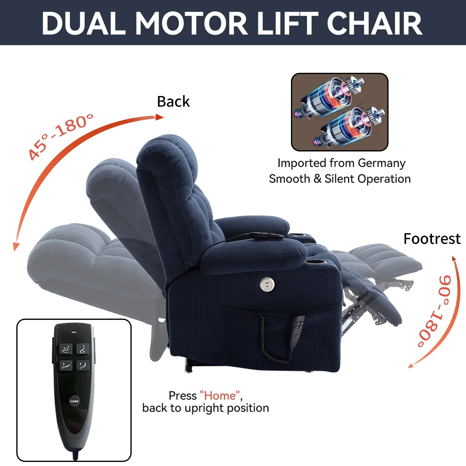 Chenille Power Lift Recliner Chair
