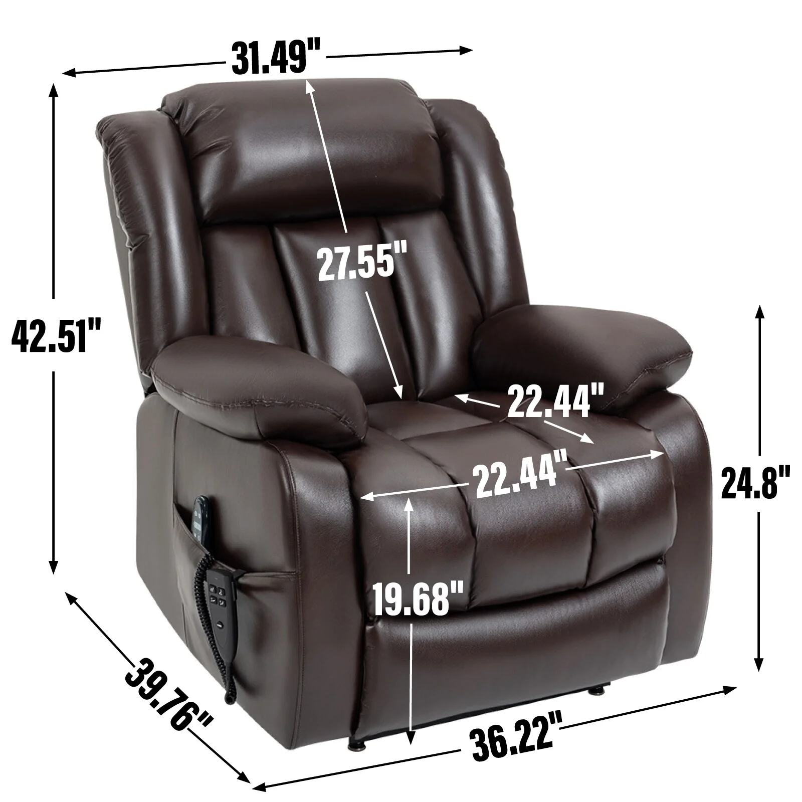 Power Lift Recliner Chair with 8-Point Vibration Massage