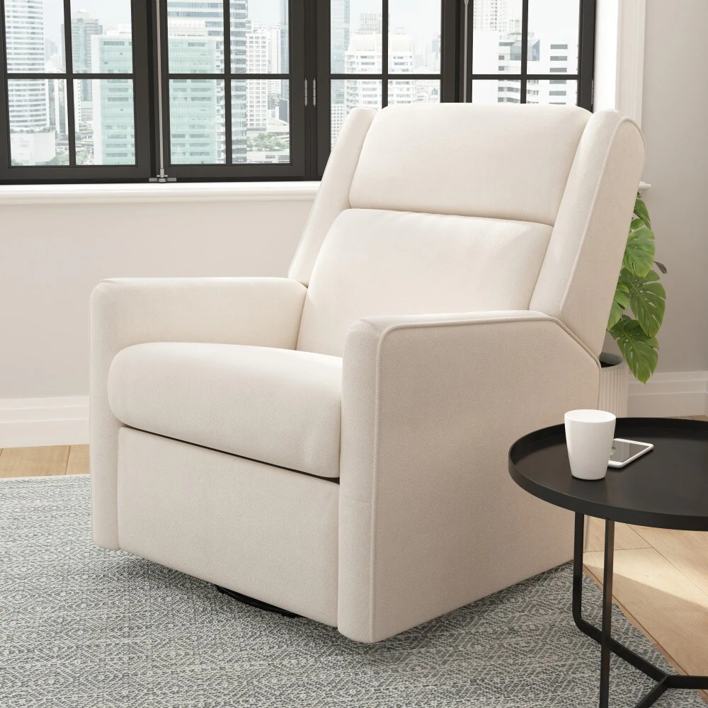 Classic Upholstered Manual Recline Rocking Swivel Glider Chair