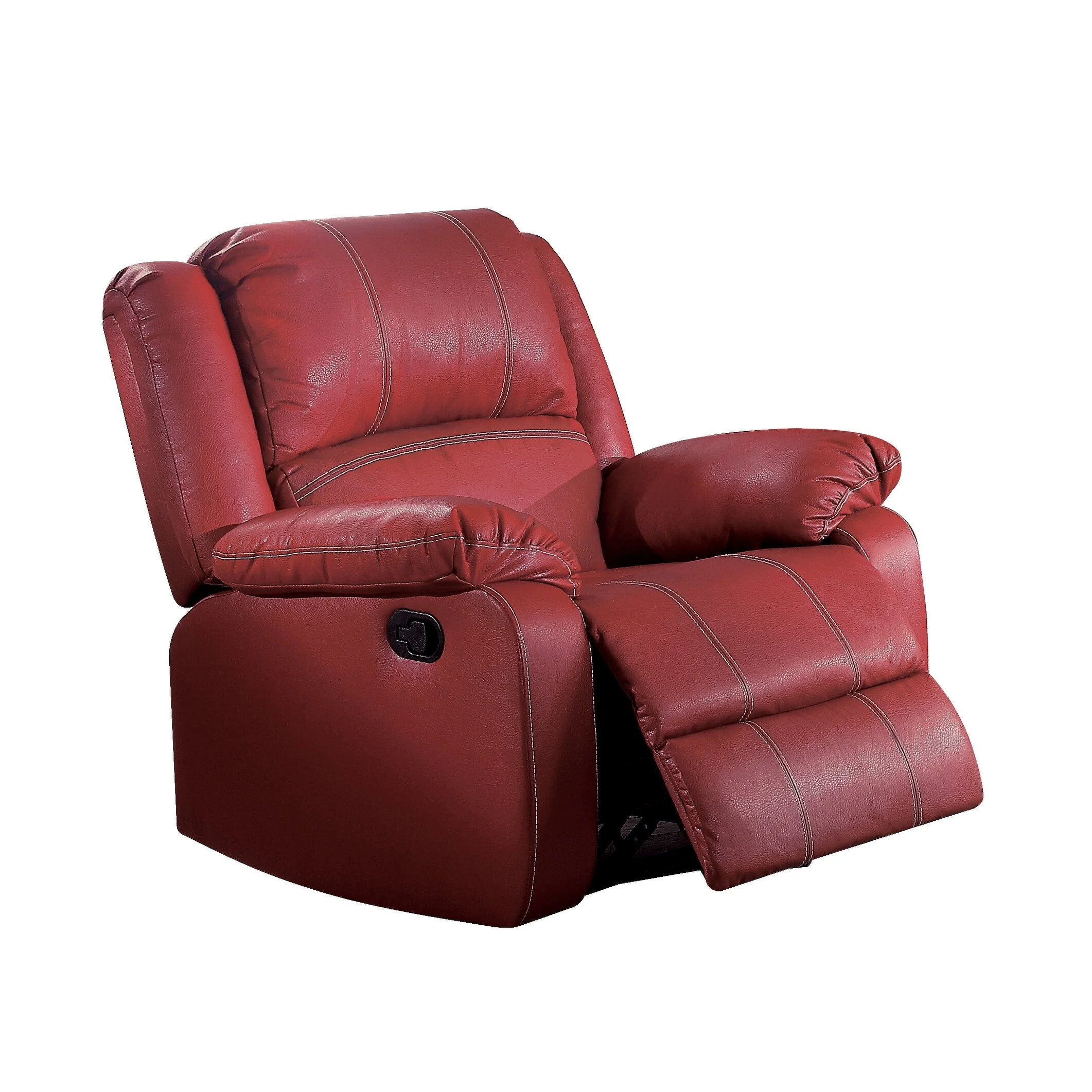 Red Synthetic Leather Motion Rocker Recliner