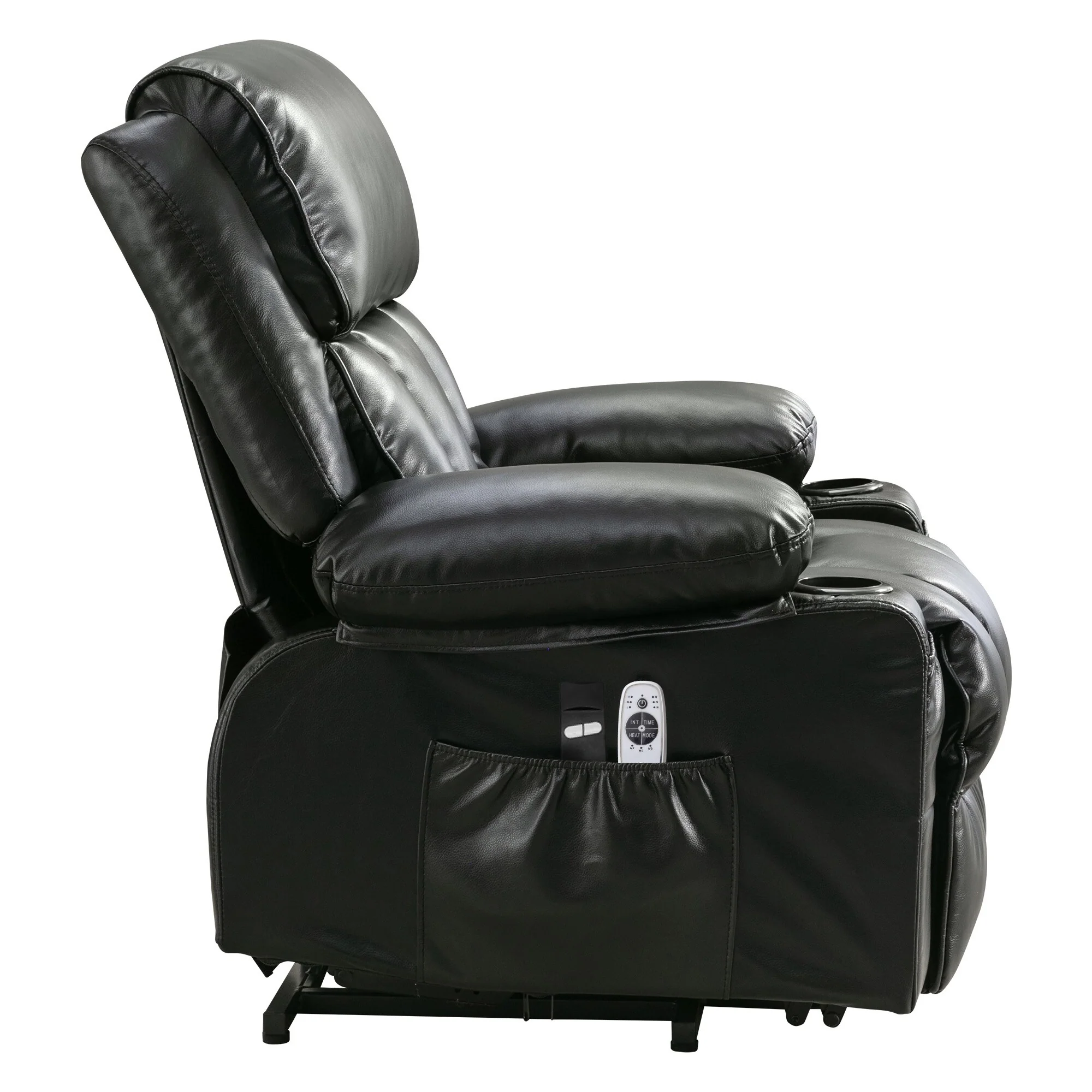 Power Lift Faux?Leather Recliner Chair with Massage, Heat & USB
