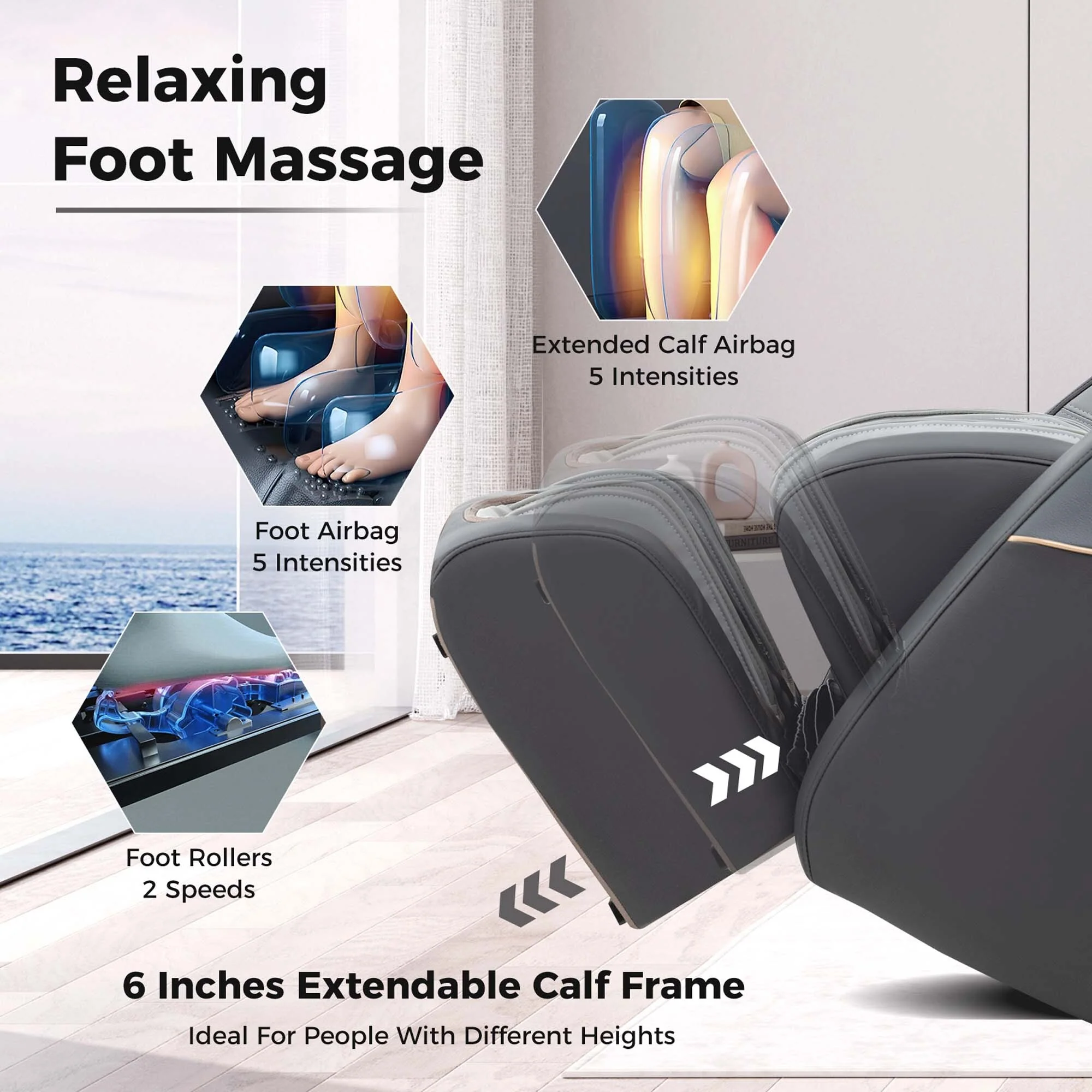 Costway SL Track Zero Gravity Massage Recliner with Thai Stretch Foot