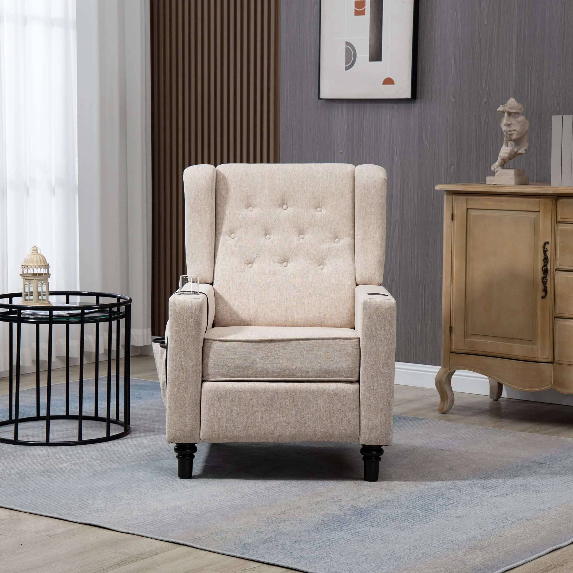 Recliner Chair with Button Tufted Back