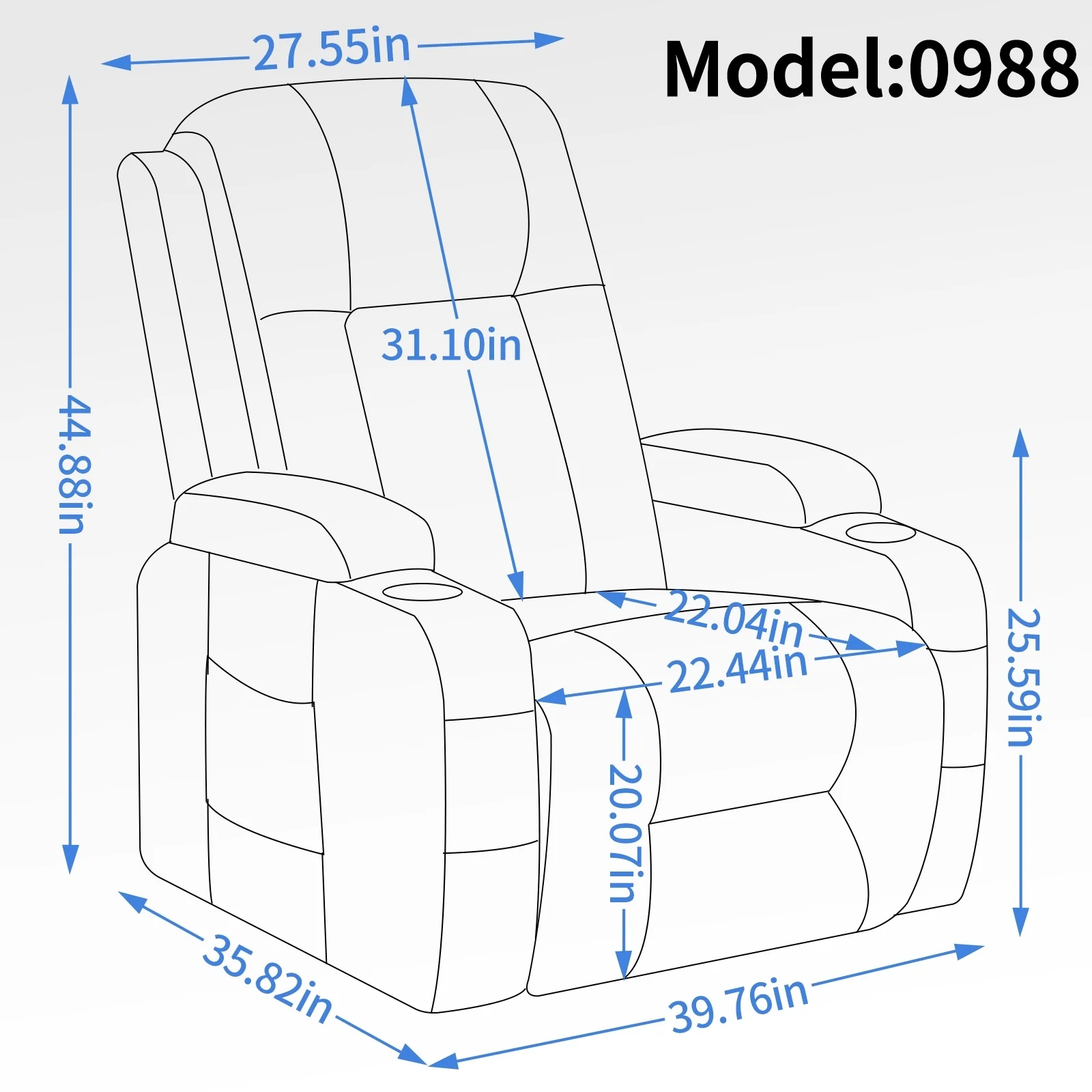 Heavy-Duty Power Lift Recliner with 8-Point Massage, Lumbar Heat Therapy, USB Charging, Dual Cup Holders, and Spacious Seating
