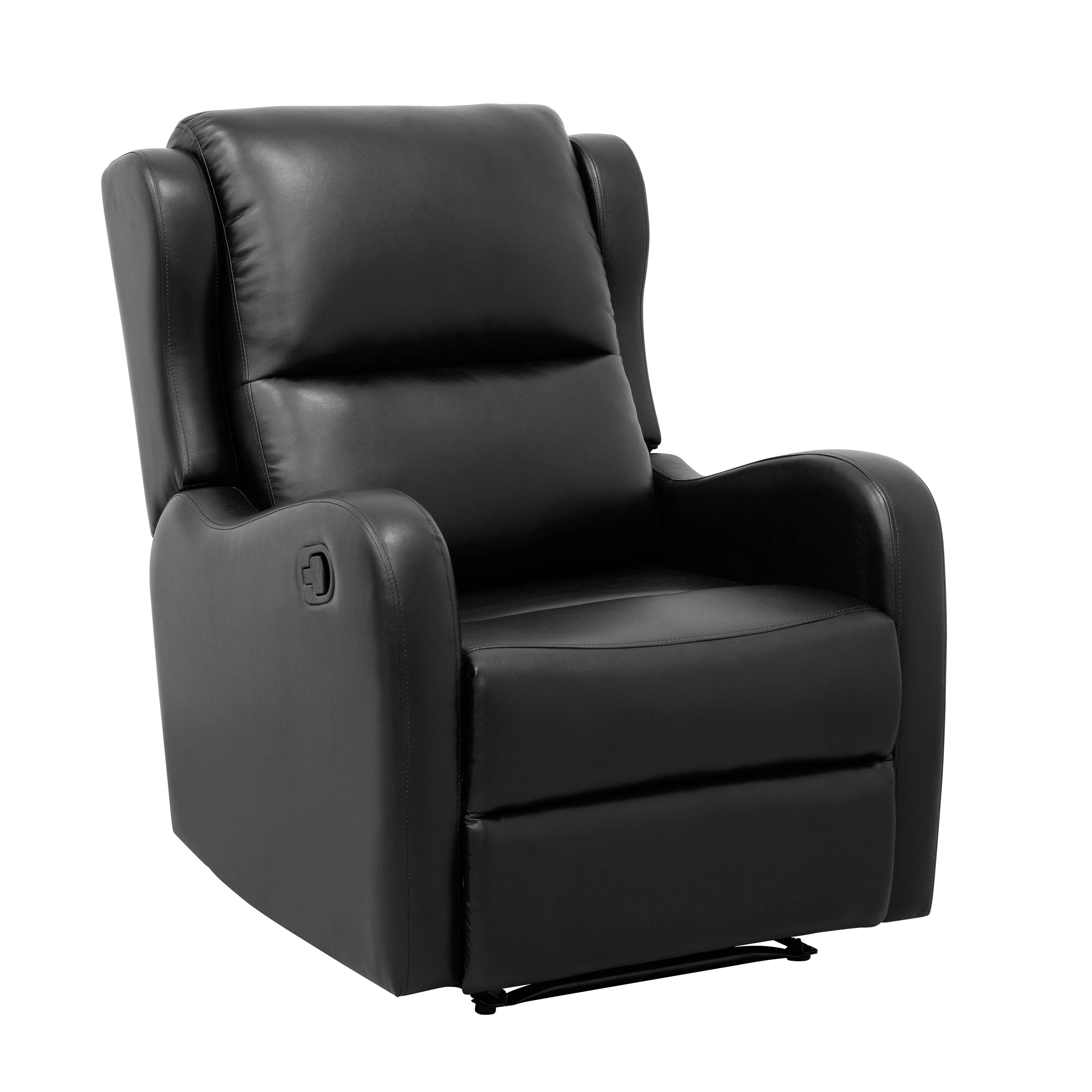 Reclining Chair 1pc Comfort Seating Faux Leather Upholstery Living Room Furniture Solid Wood