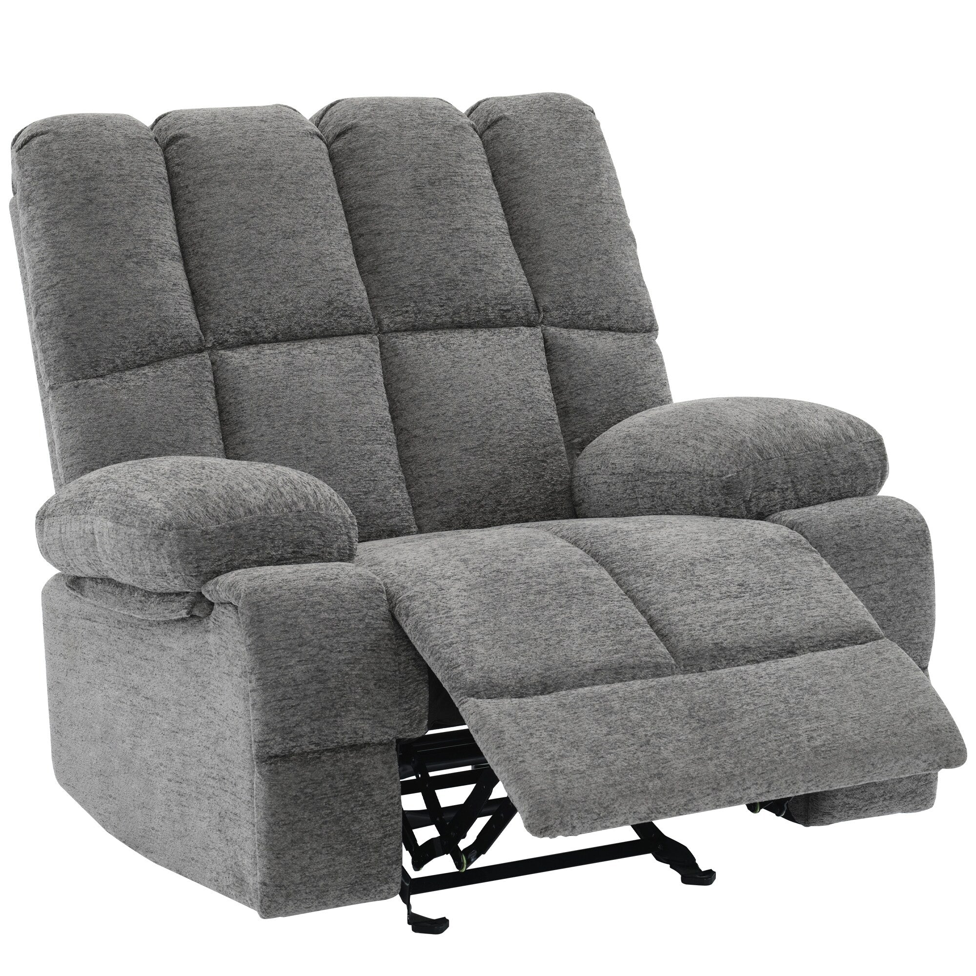 Grey Large Rocking Recliner Chair with 30�� Rocking Feature and 160�� Recline, Supports Up to 350 lbs