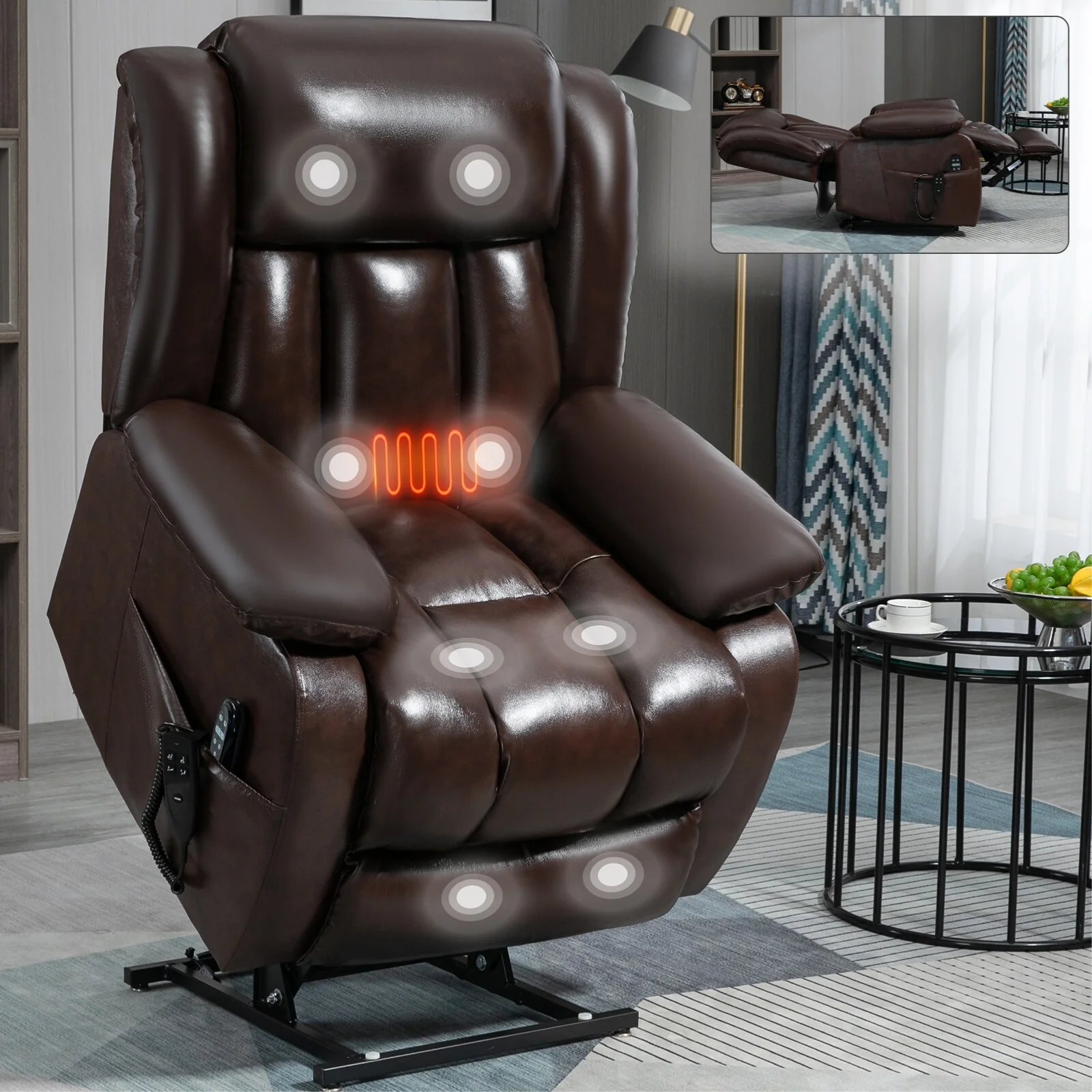 Power Lift Recliner Chair with 8-Point Vibration Massage
