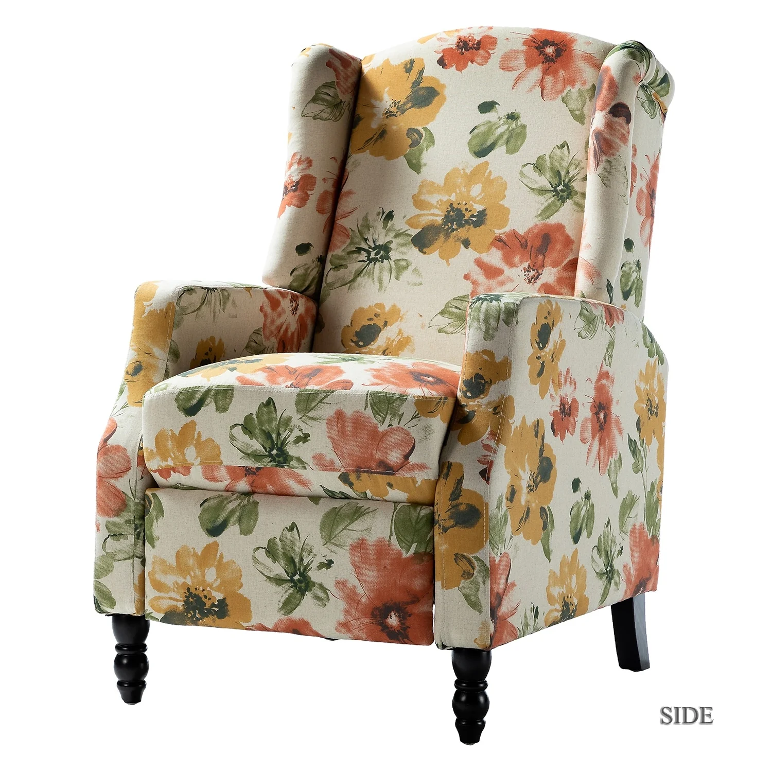 Damaris Mid-Century Modern Manual Pushback Recliner with Wingback Design by HULALA HOME