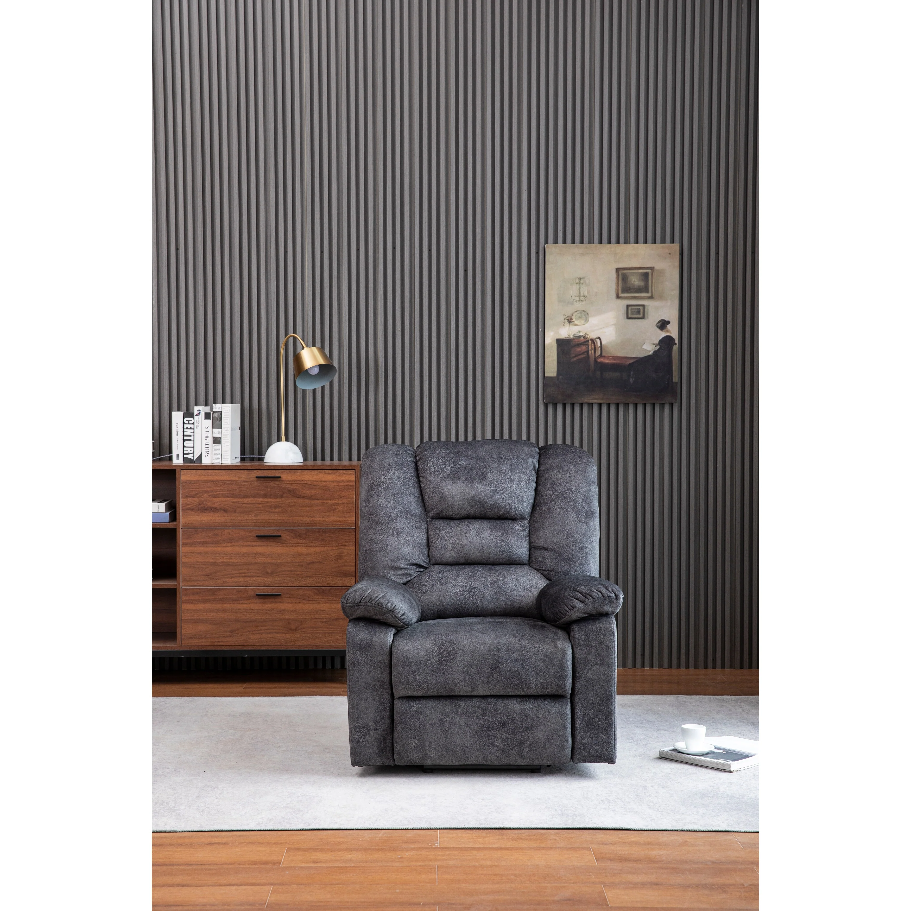 Grey Electric Reclining Lift Chair with Massage, Heat, and Remote Control