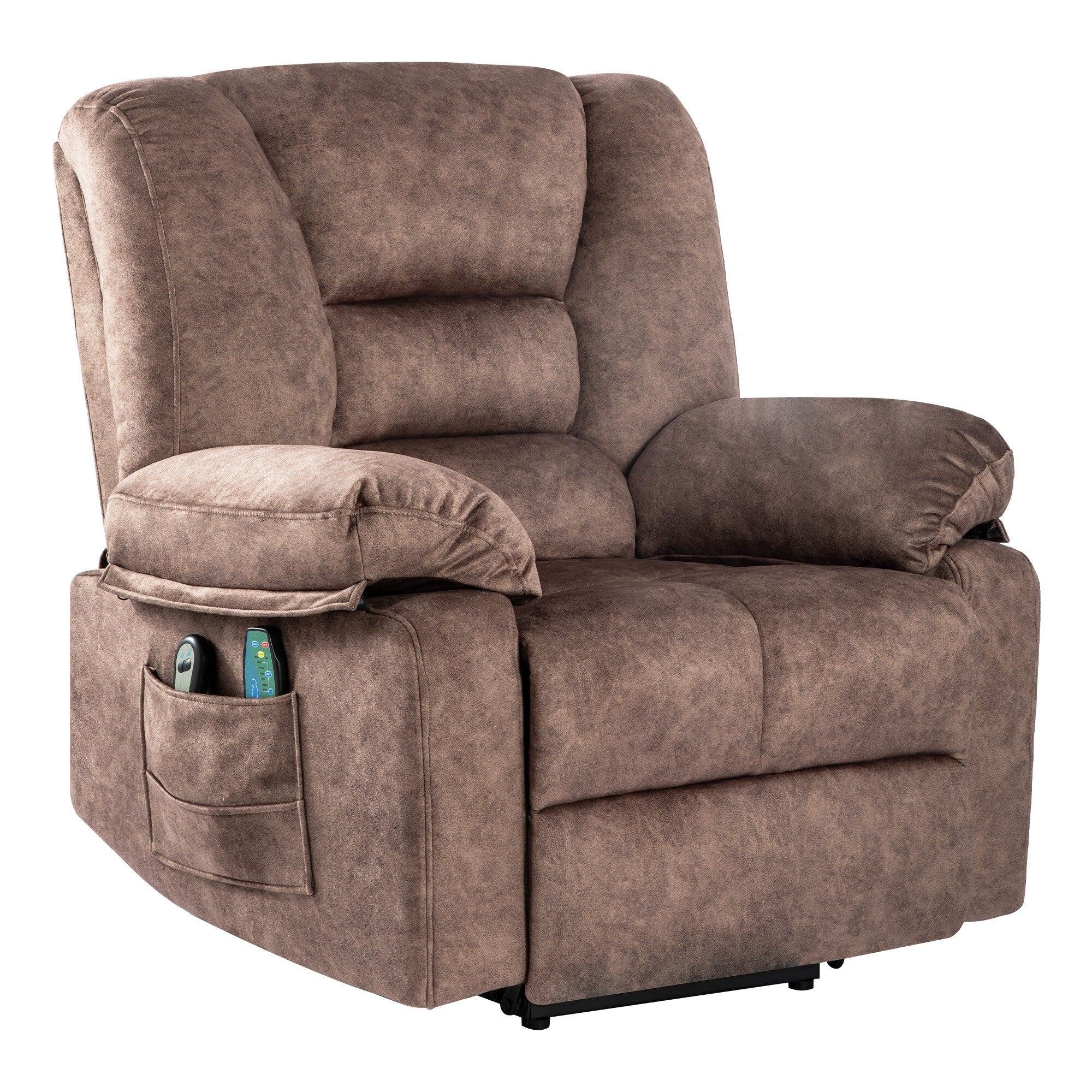 Grey Power Lift Recliner with Massage & Adjustable Positions