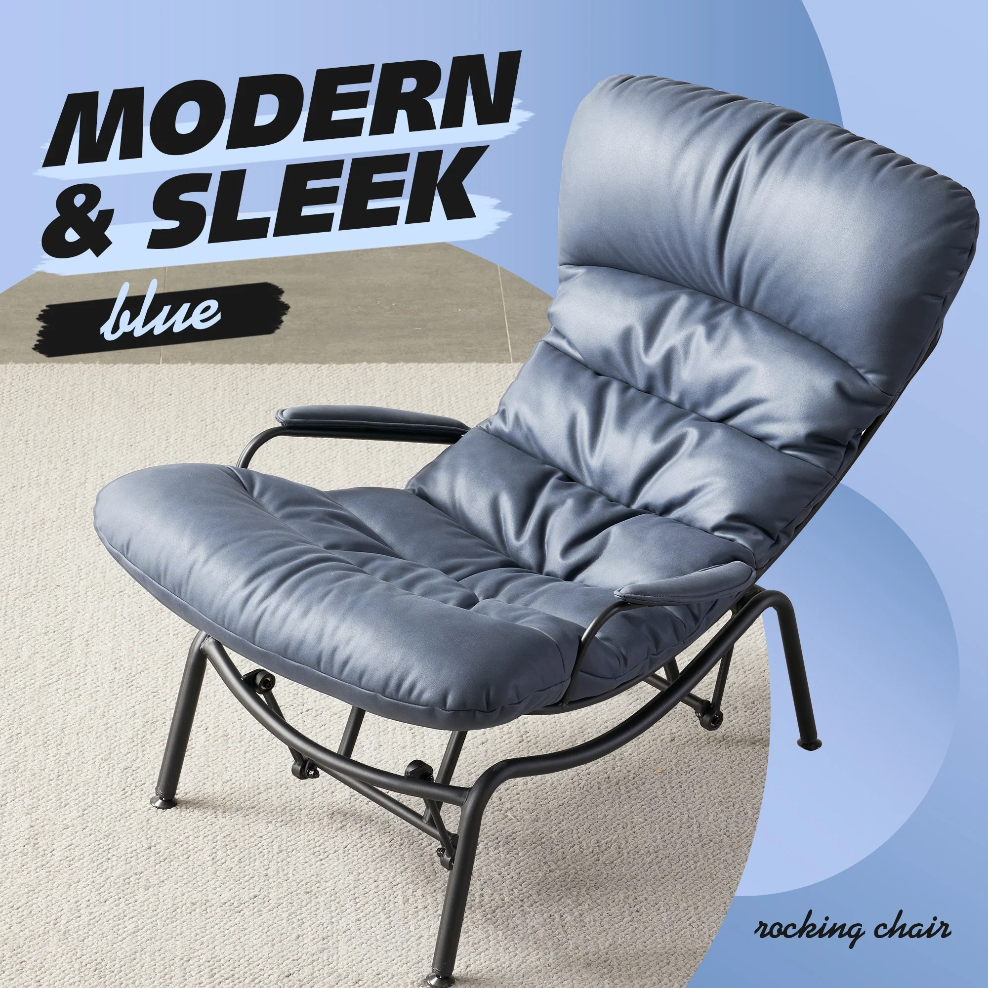 OVIOS Living Room Accent Chair Rocking Recliner Chair with Ottoman