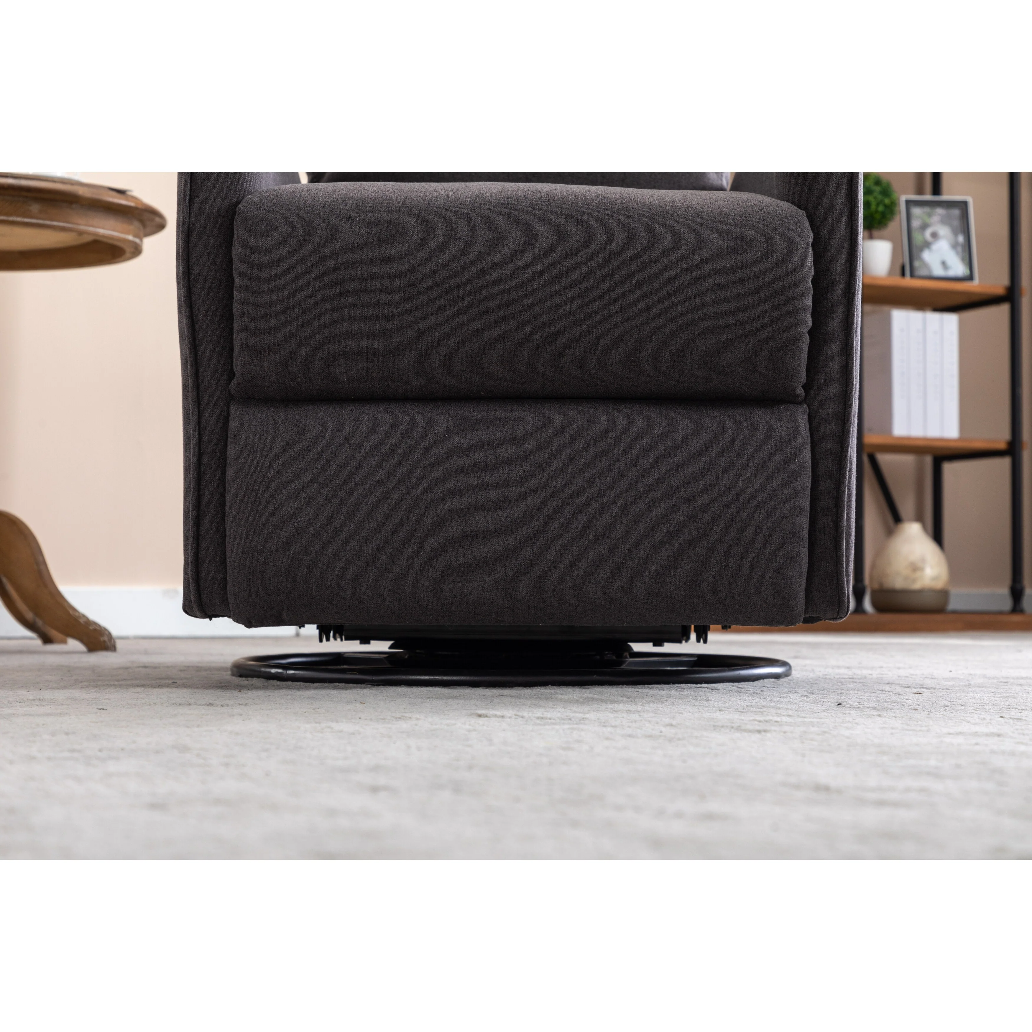 Manual Swivel Rocker Recliner Chair with Adjustable Back & Footrest